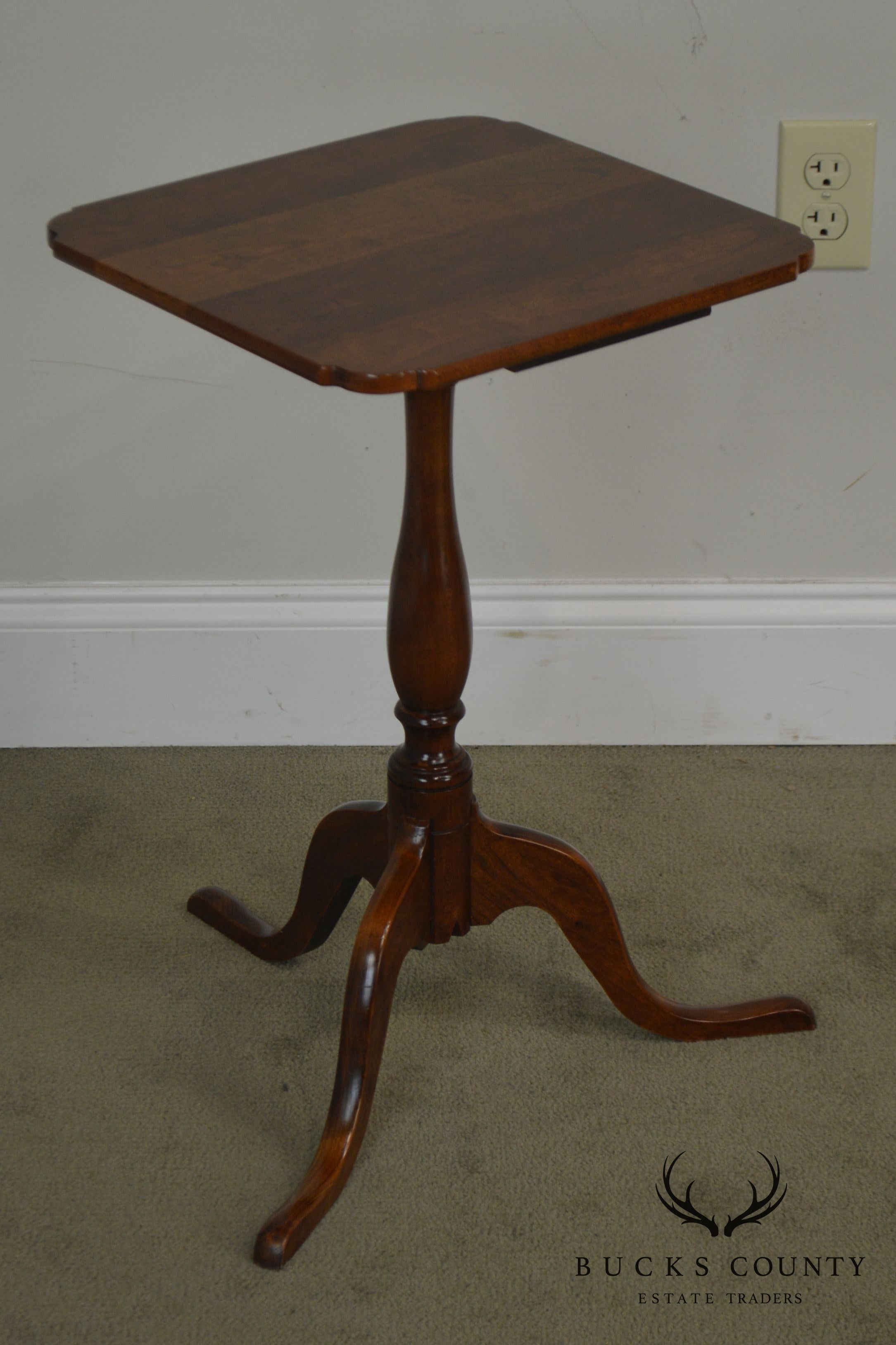 Bartley Collection "The Henry Ford Museum" Solid Cherry Snake Foot Pedestal Side Table