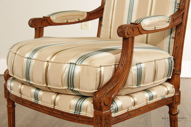 Century French Louis XVI Style Upholstered Armchair