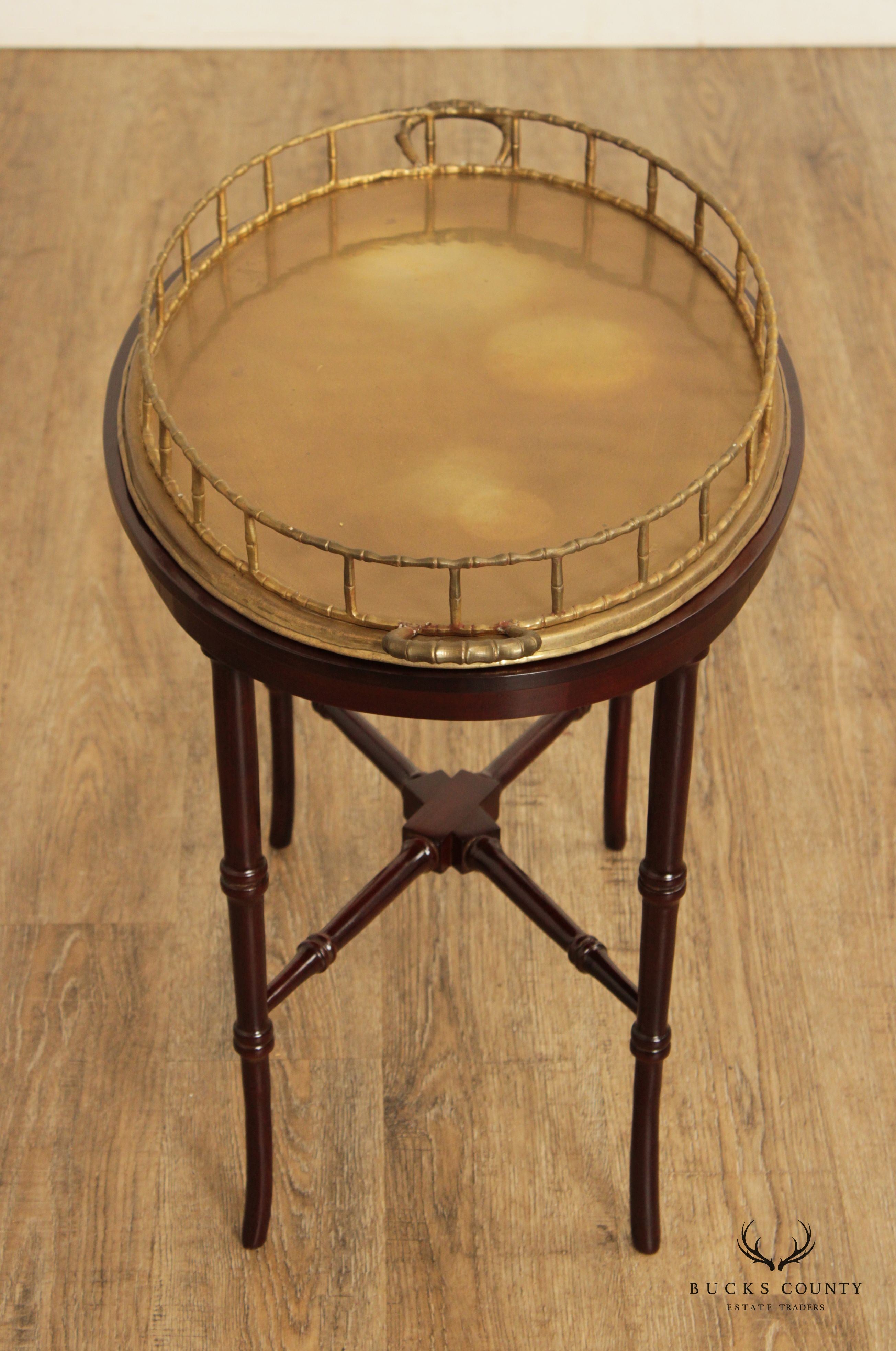 Regency Style Mahogany Brass Butler's Tray Table