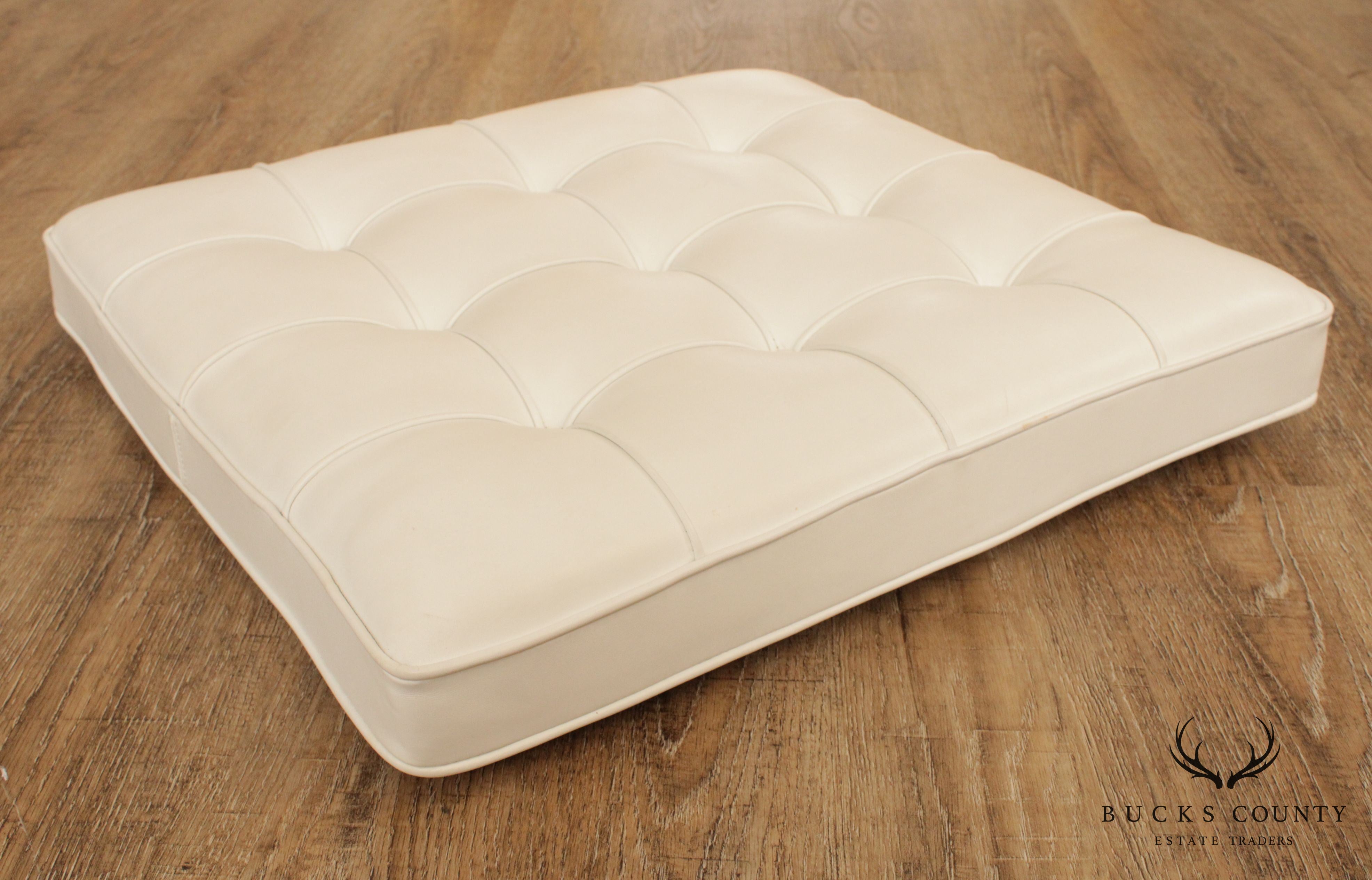 Knoll White Leather Seat Cushion