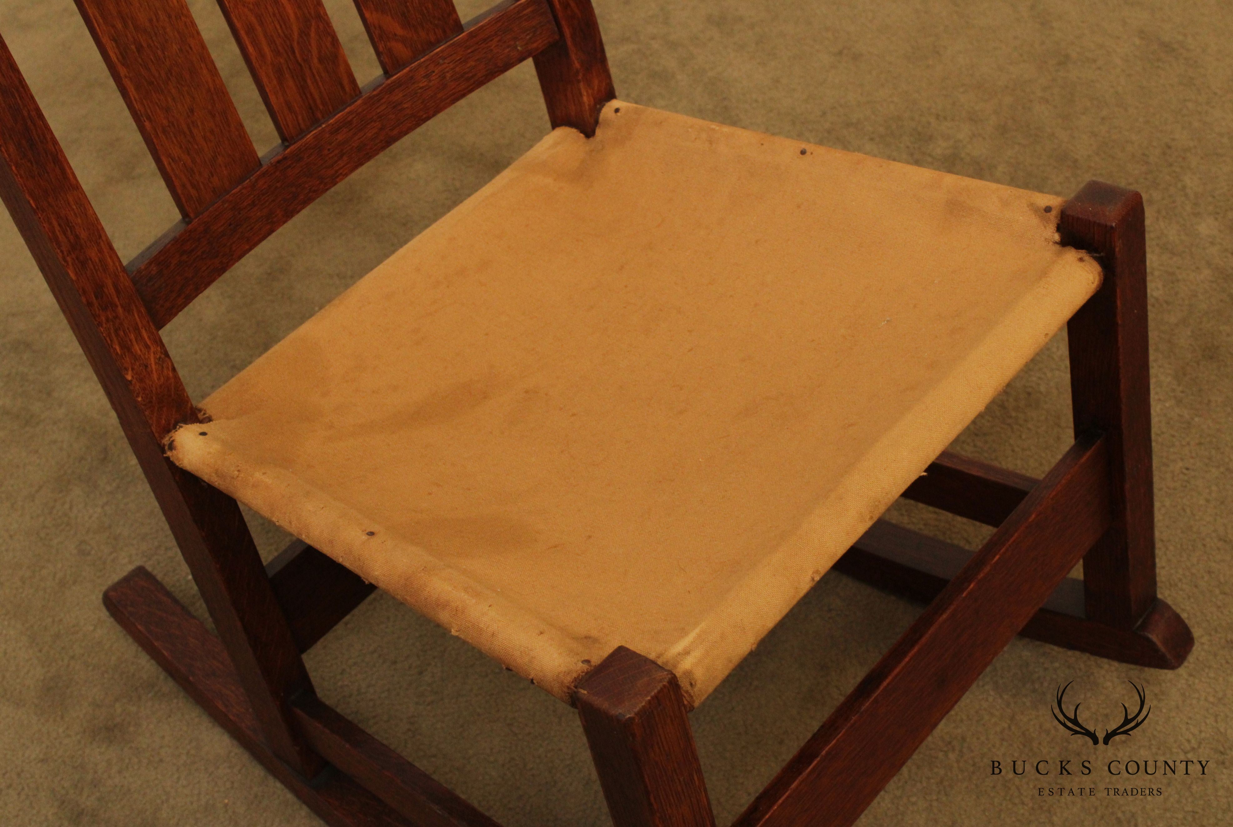 L & J. G. Stickley Antique Mission Oak Nursing Rocker