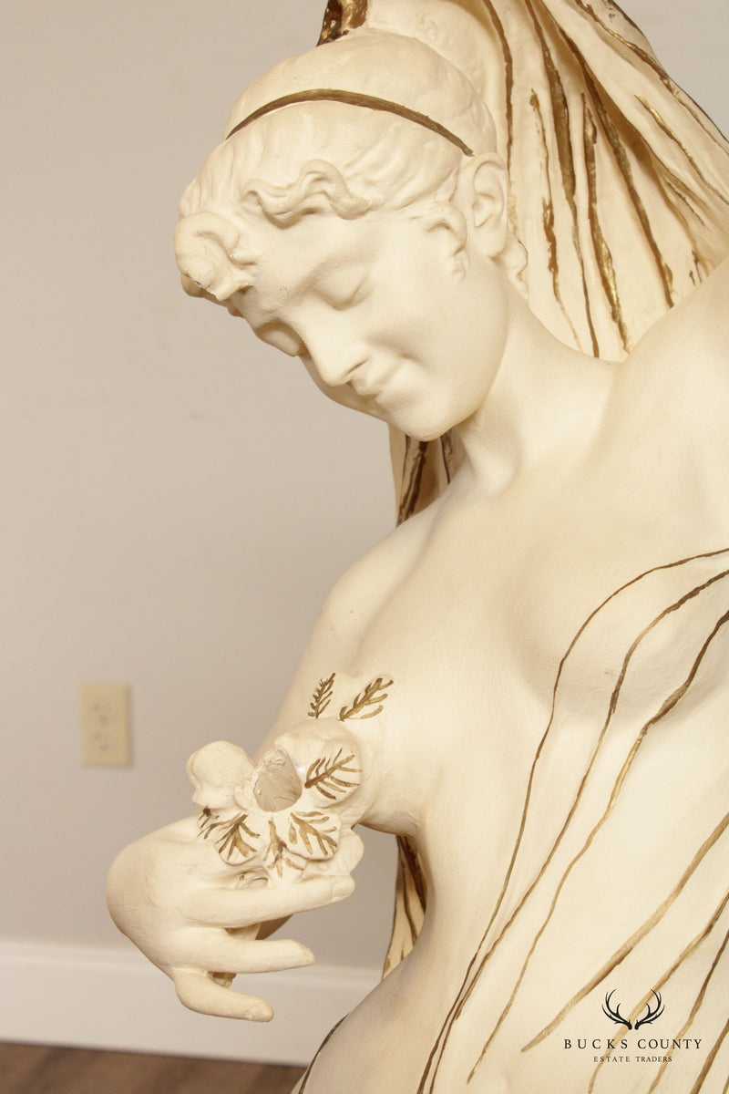 Vintage French 'La Danse de Fleurs' Life-Size Figural Plaster Statue