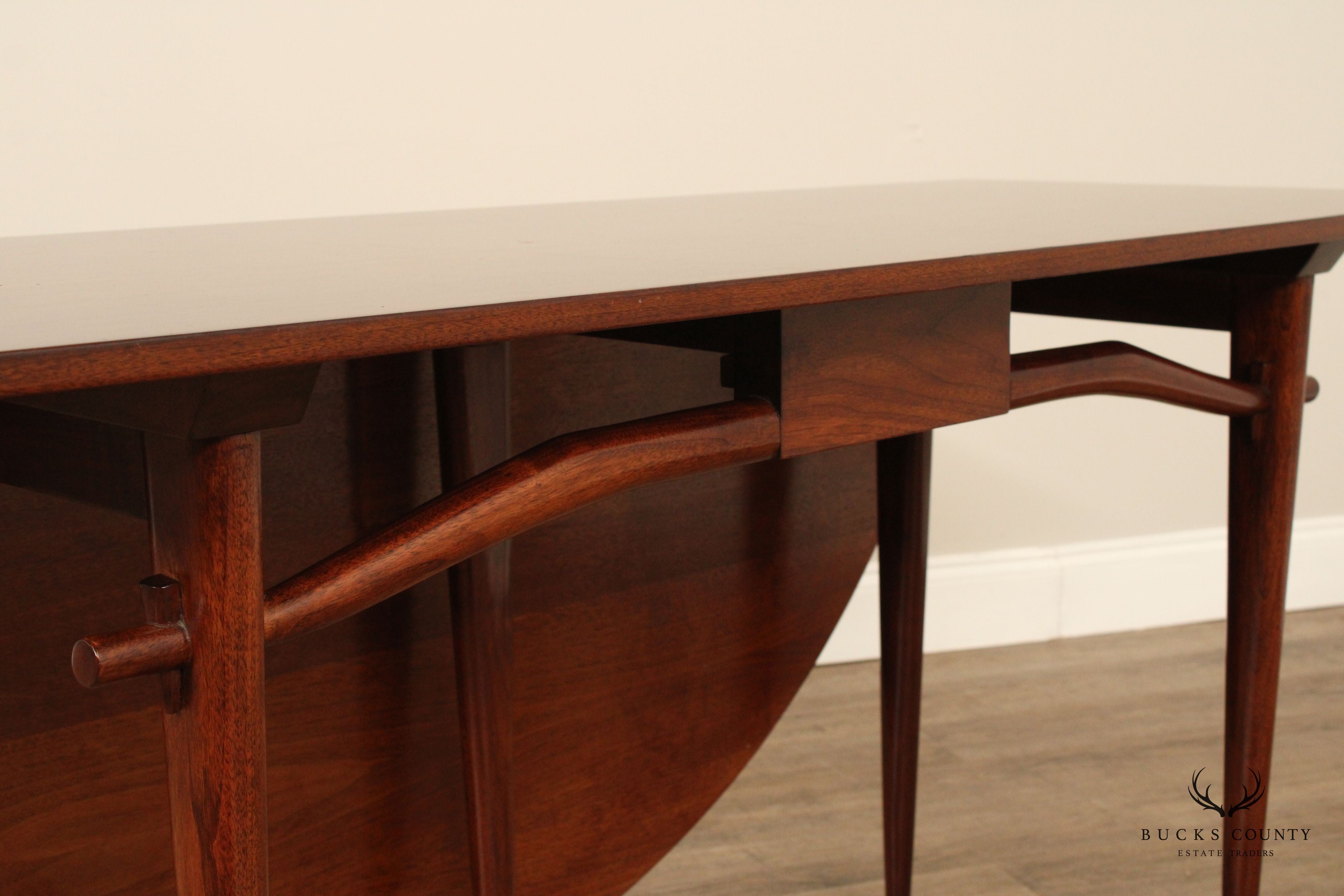 Nakashima for Widdicomb Mid Century Modern Drop-Leaf Walnut Dining Table