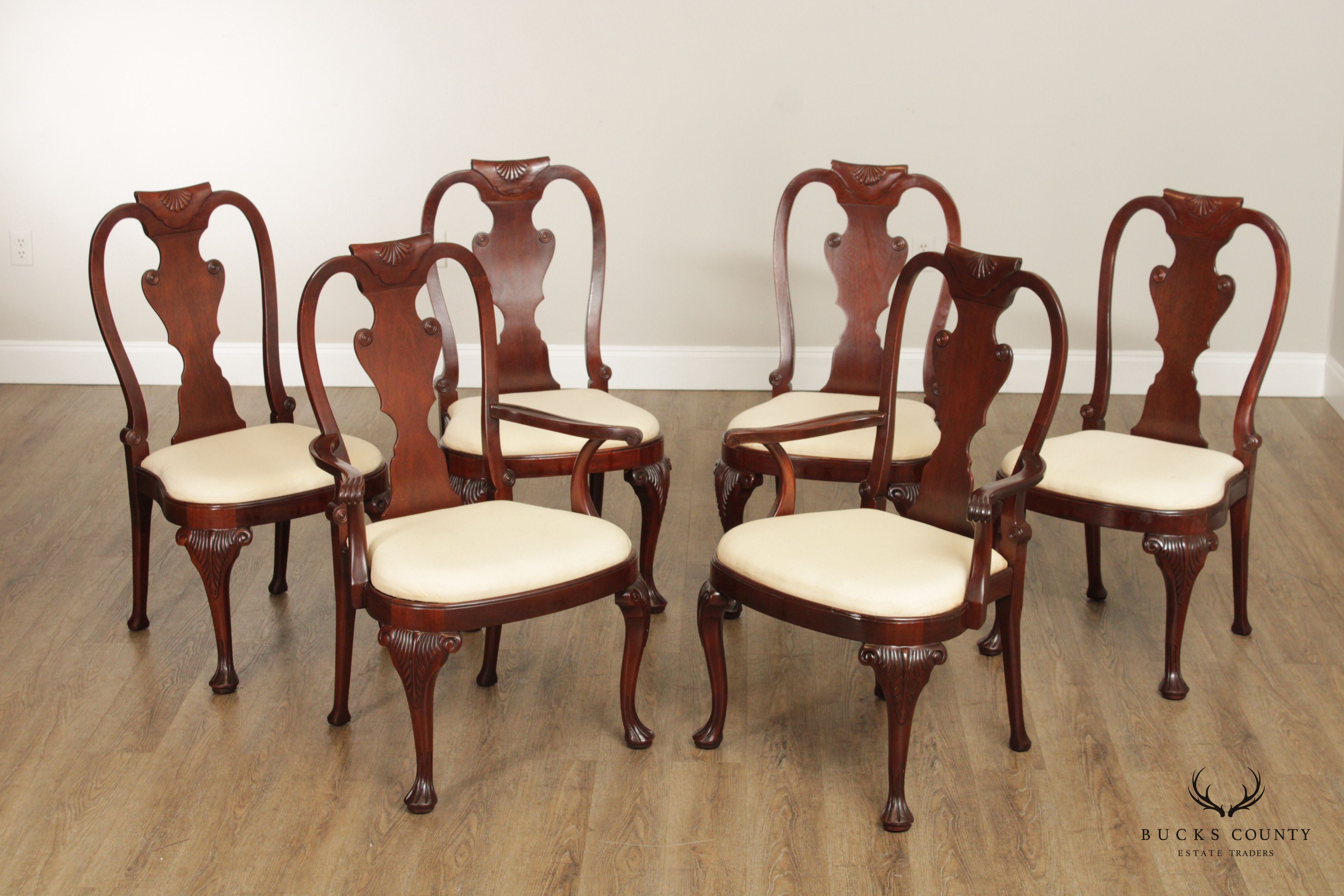 Baker Furniture Historic Charleston Collection Set of Six Mahogany Dining Chairs