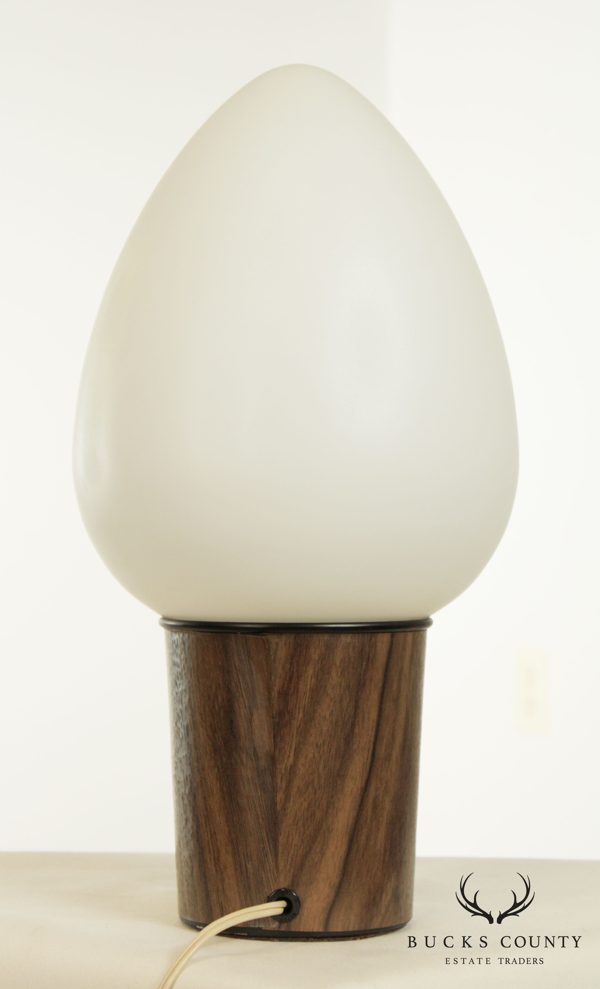 Vianne Mid Century Modern French Frosted Glass Egg Table Lamp