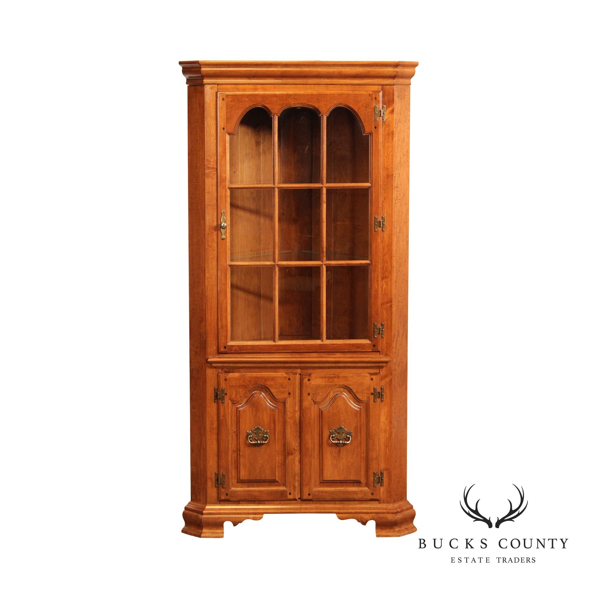 Temple Stuart Chippendale Style Maple Corner Cabinet