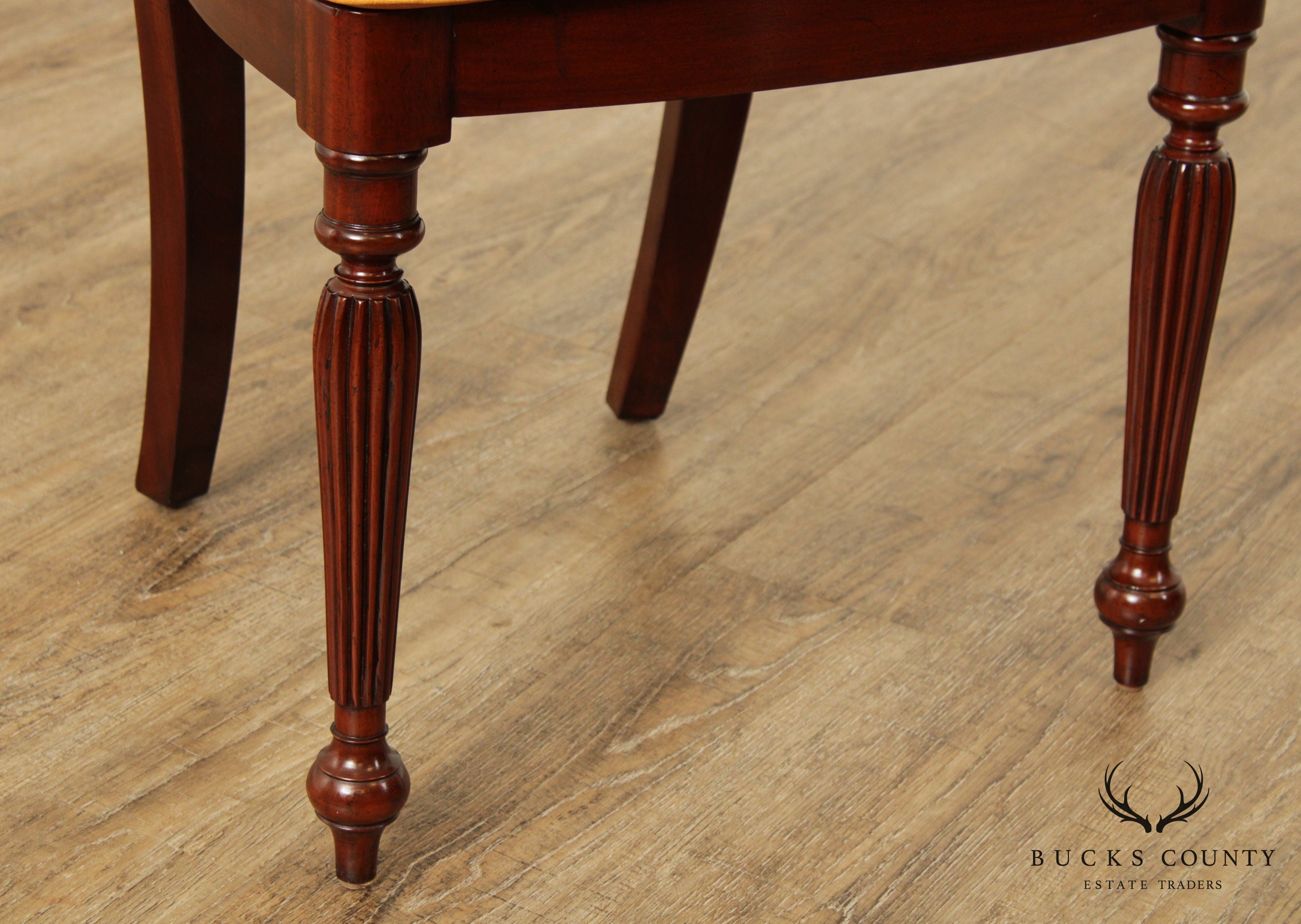 Regency Style Pair of Side Chairs with Leather Cushions