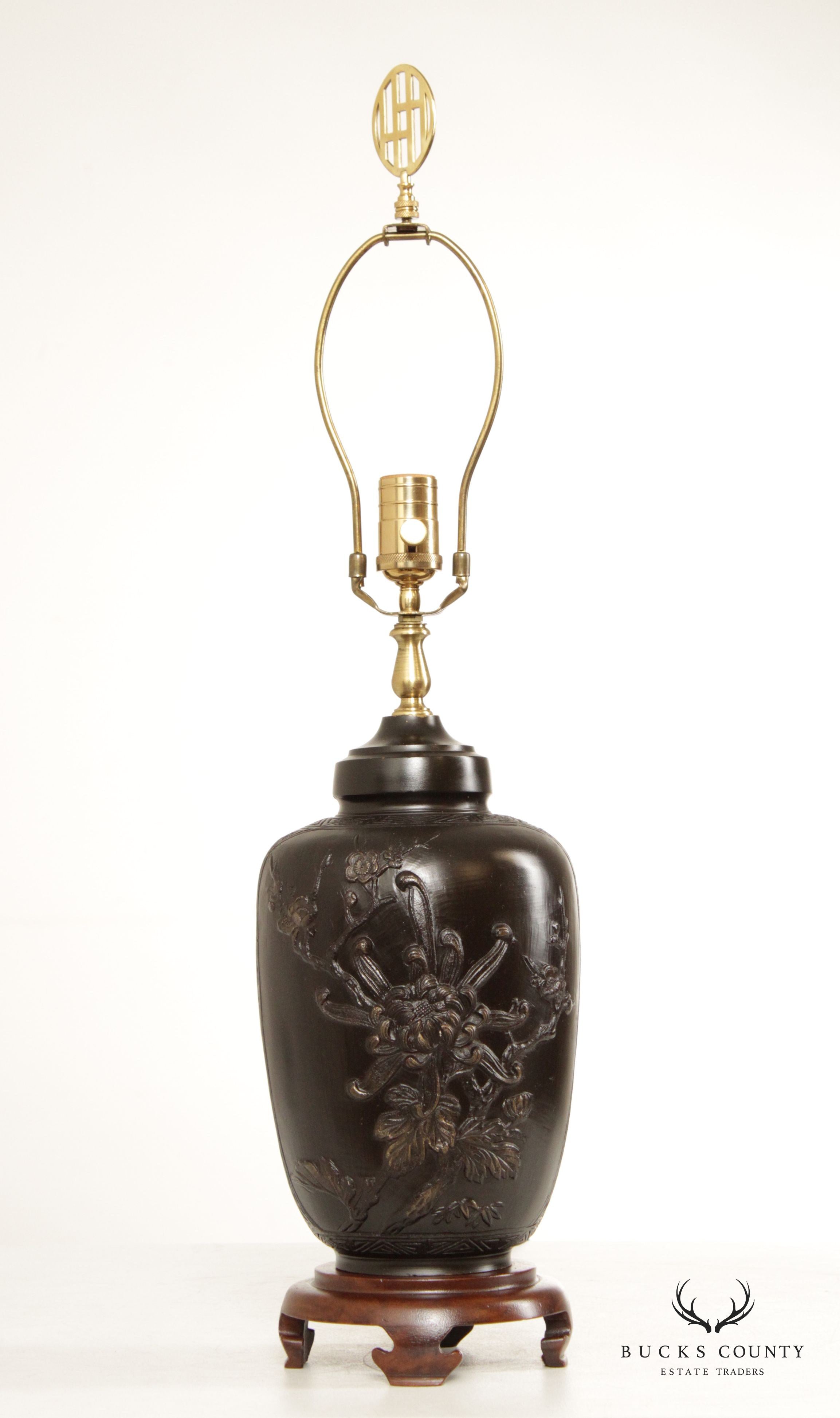 Heyward House Chinoiserie Bronze Table Lamp