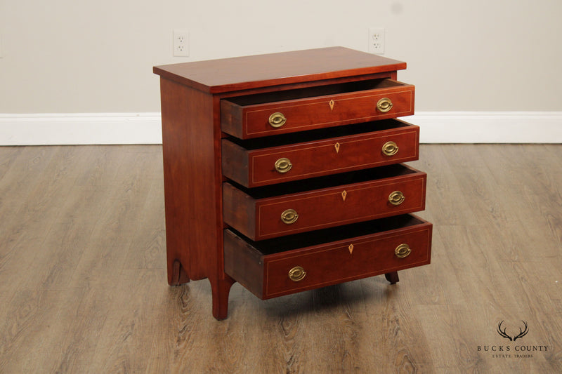 AMERICAN HEPPLEWHITE STYLE BENCH MADE CHERRY CHEST OF DRAWERS