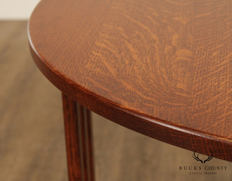 Custom Quality Mission Style Oak Round Side Table