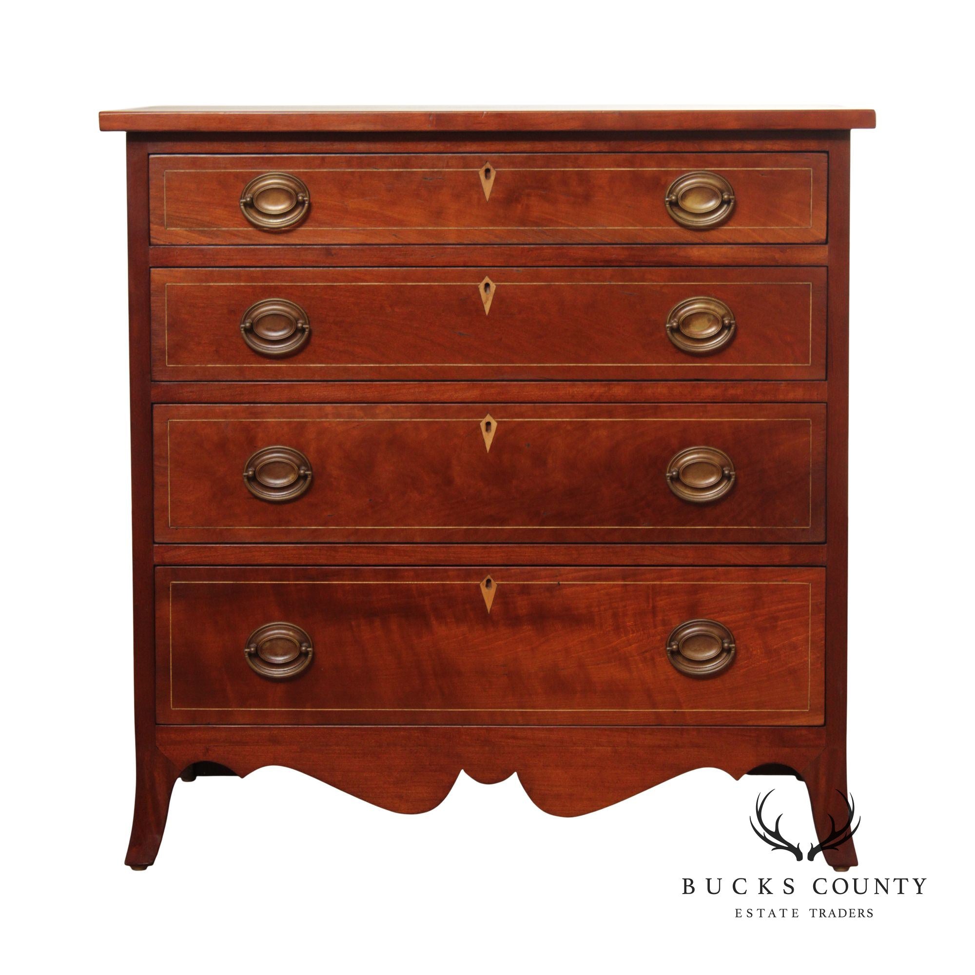 Federal Style Quality Bench Made Cherry Chest of Drawers