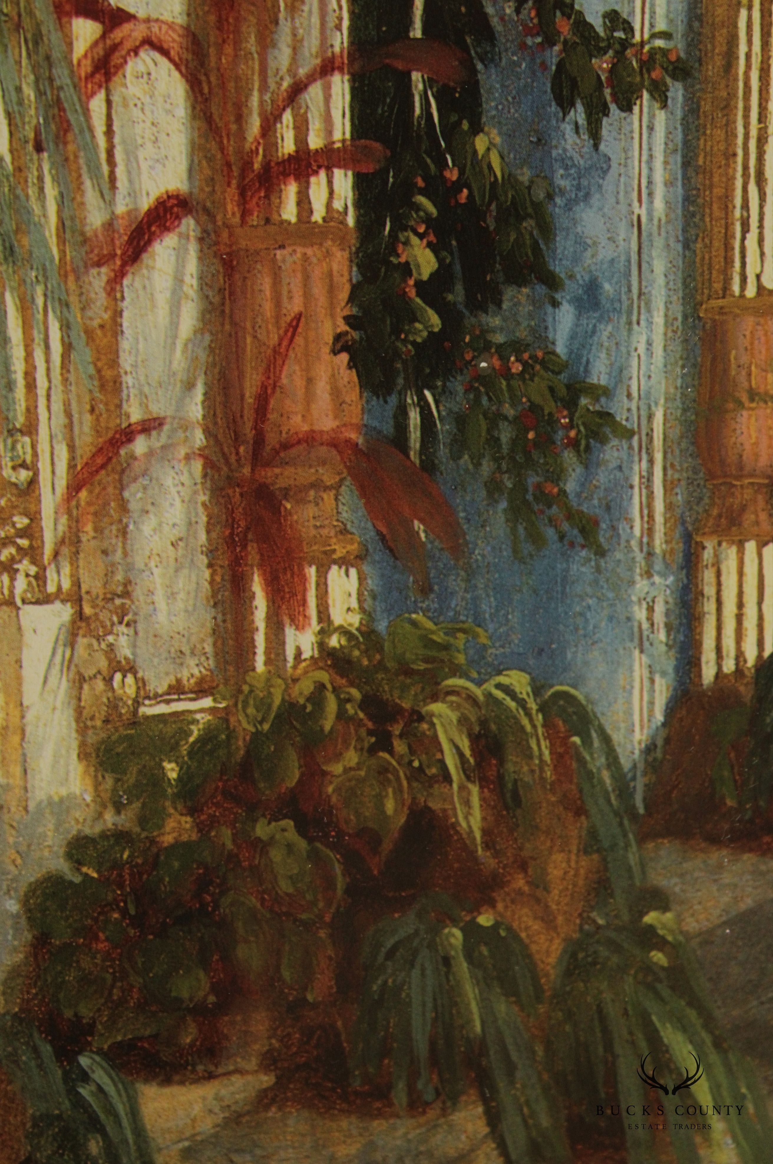 Vintage 'The Interior of the Palm House' Print, After Carl Blechen