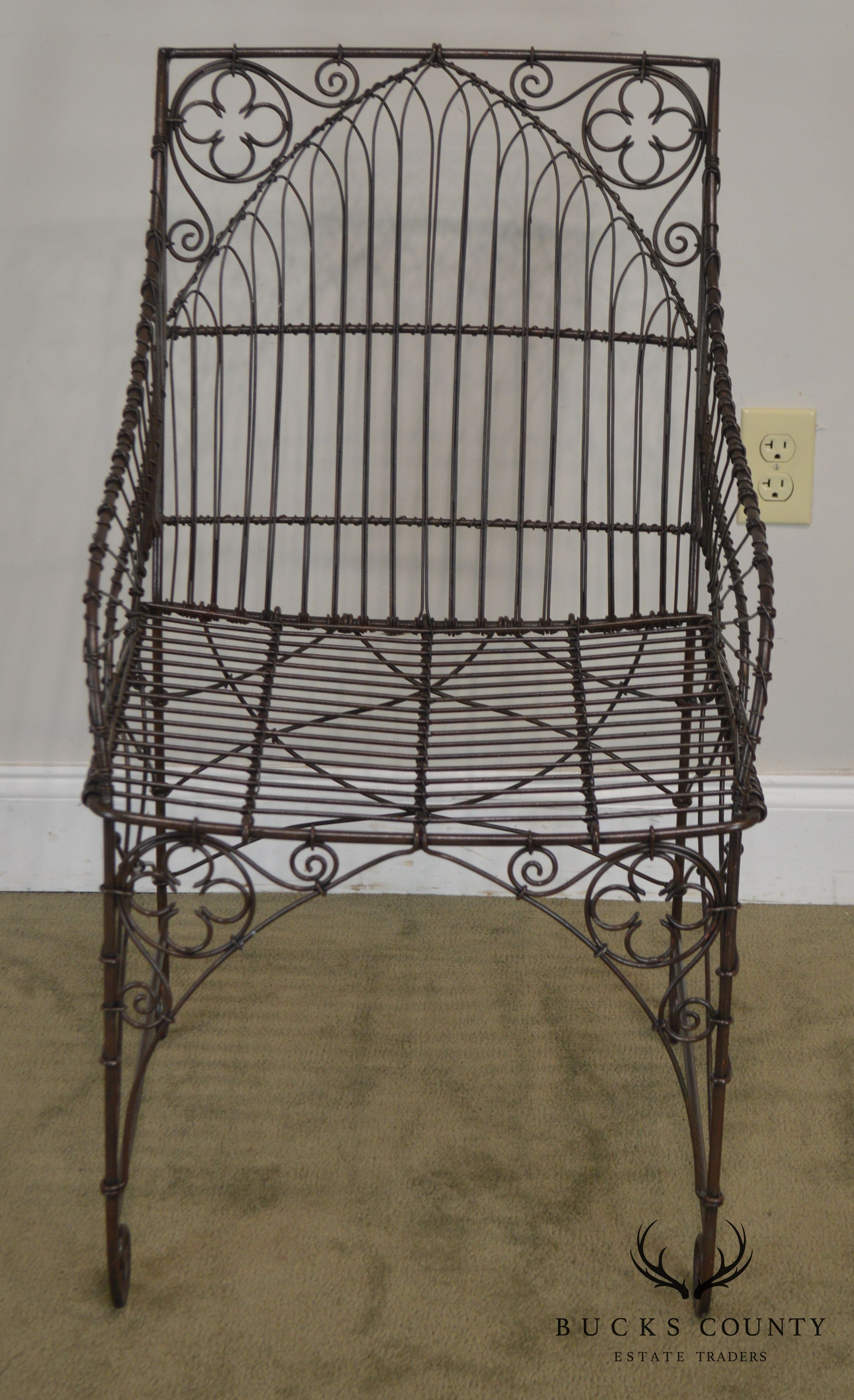 Palecek Victorian Style Metal Wire Armchair