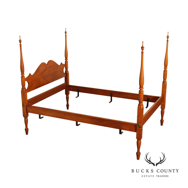 JL Treharn Studio Crafted Full Size Tiger Maple Four-Post Bed Frame (B)
