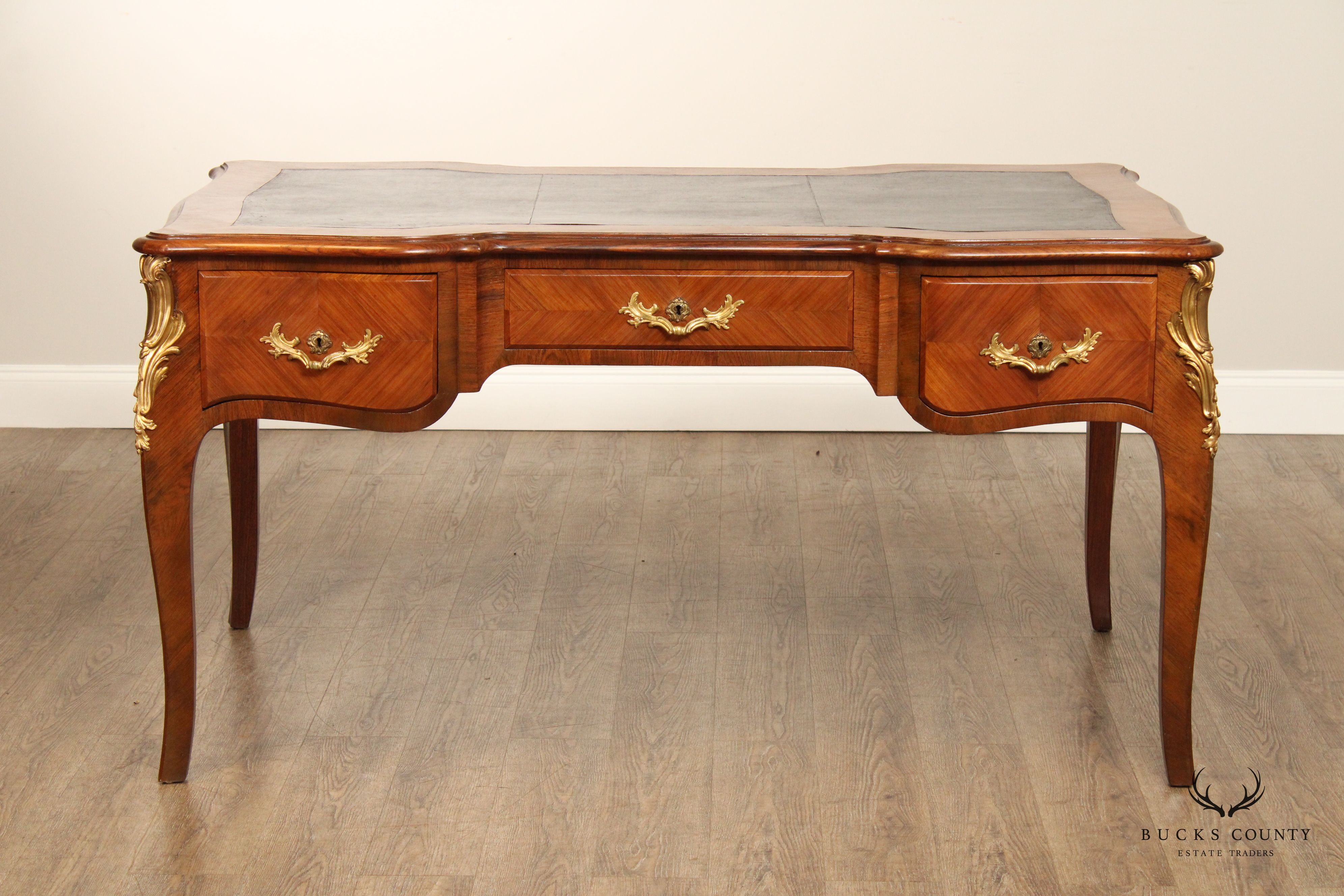 French Louis XV Style Ormolu Mounted Kingwood Writing Desk