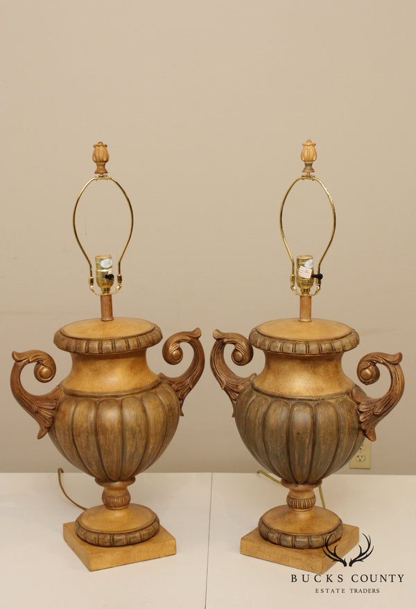 Fine Art Lamps Pair Two Handled Urn Form Table Lamps