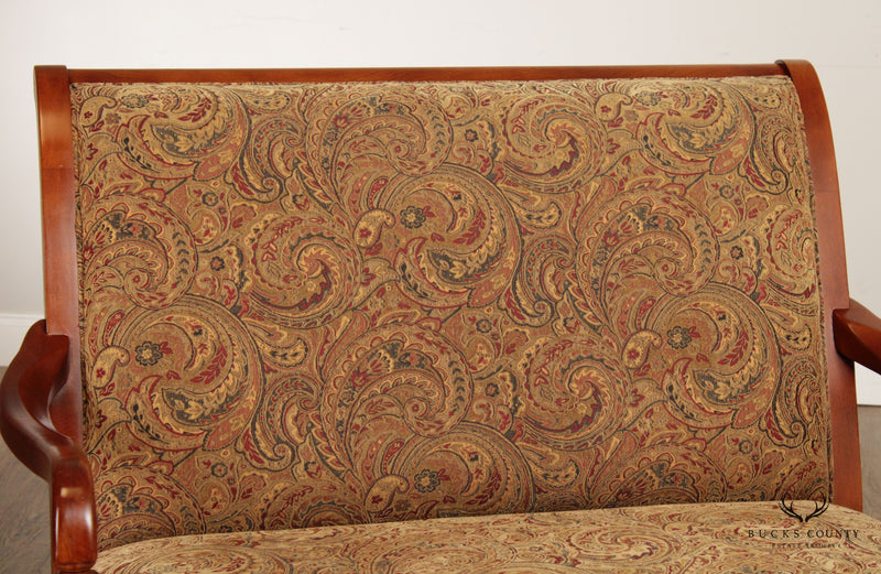 Fairfield Sheraton Style Paisley Upholstered Settee
