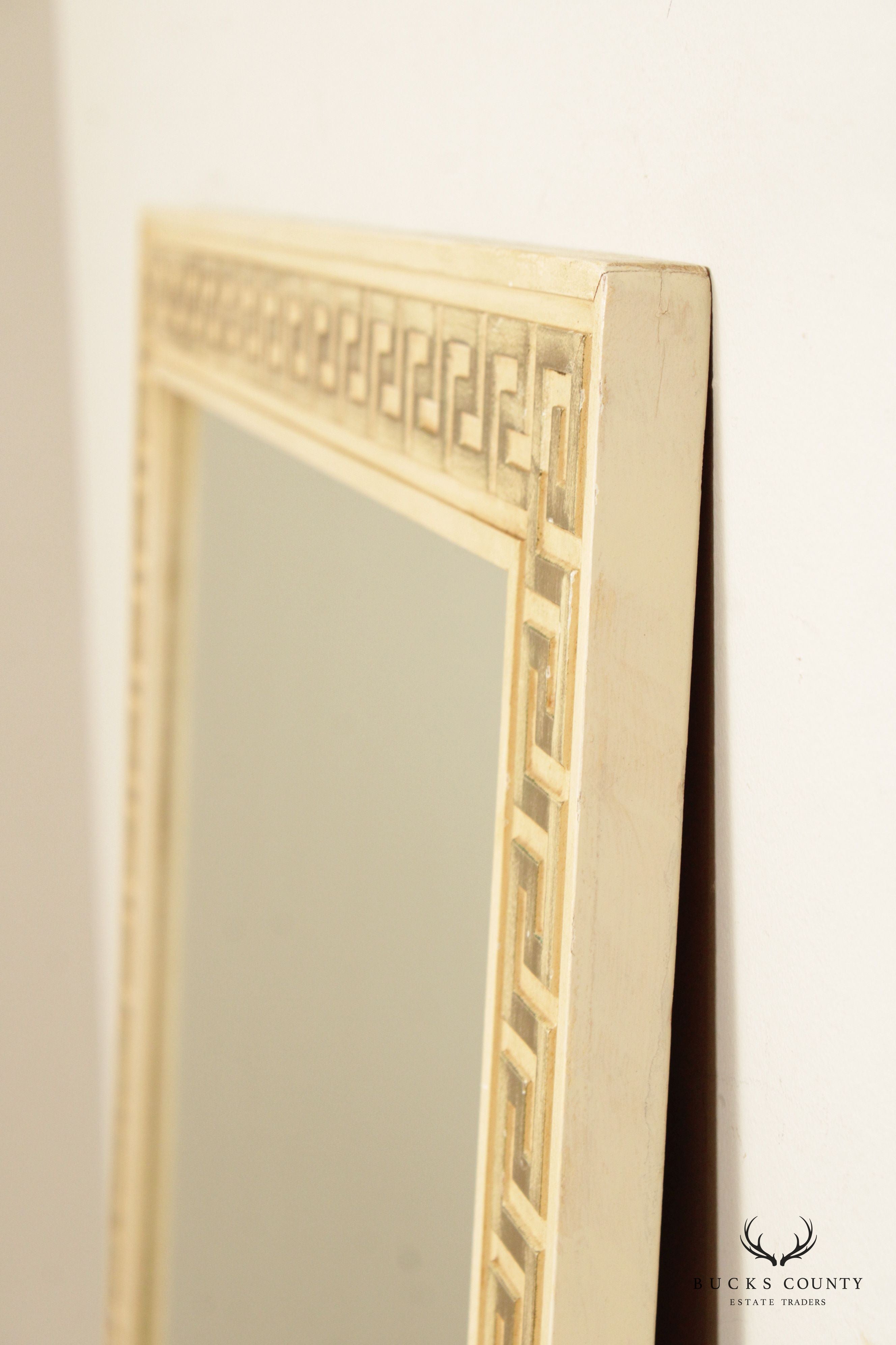 Hollywood Regency Painted Greek Key Wall Mirror