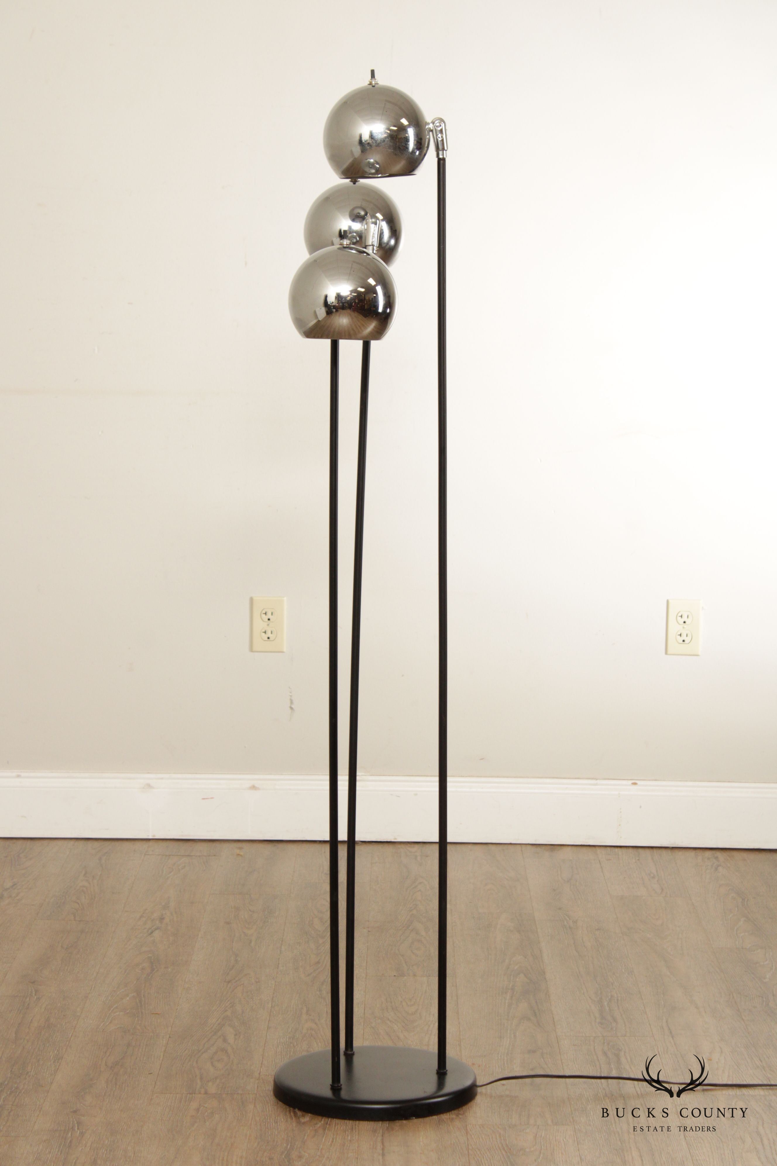 Mid Century Modern Chrome Ball Floor Lamp