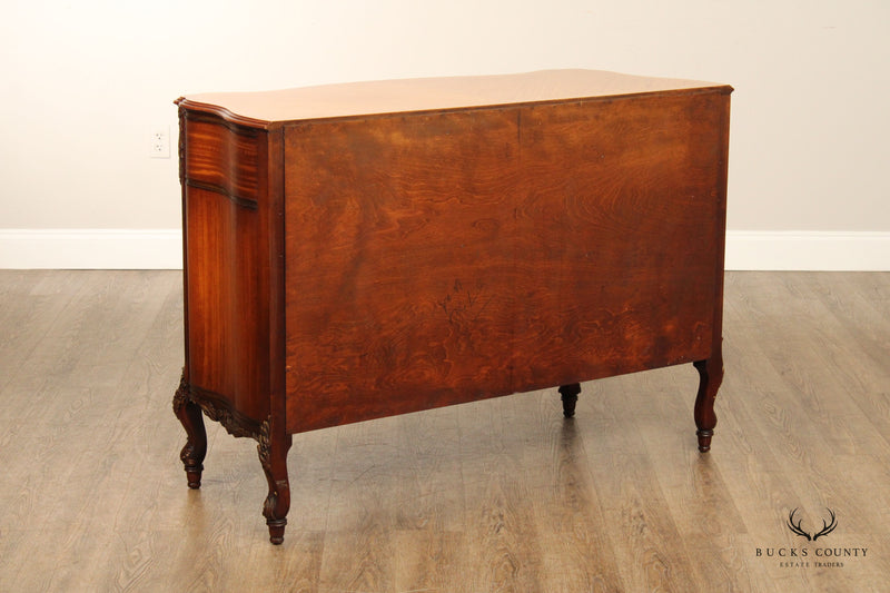 1930's French Louis XV Style Marquetry Inlaid Chest of Drawers