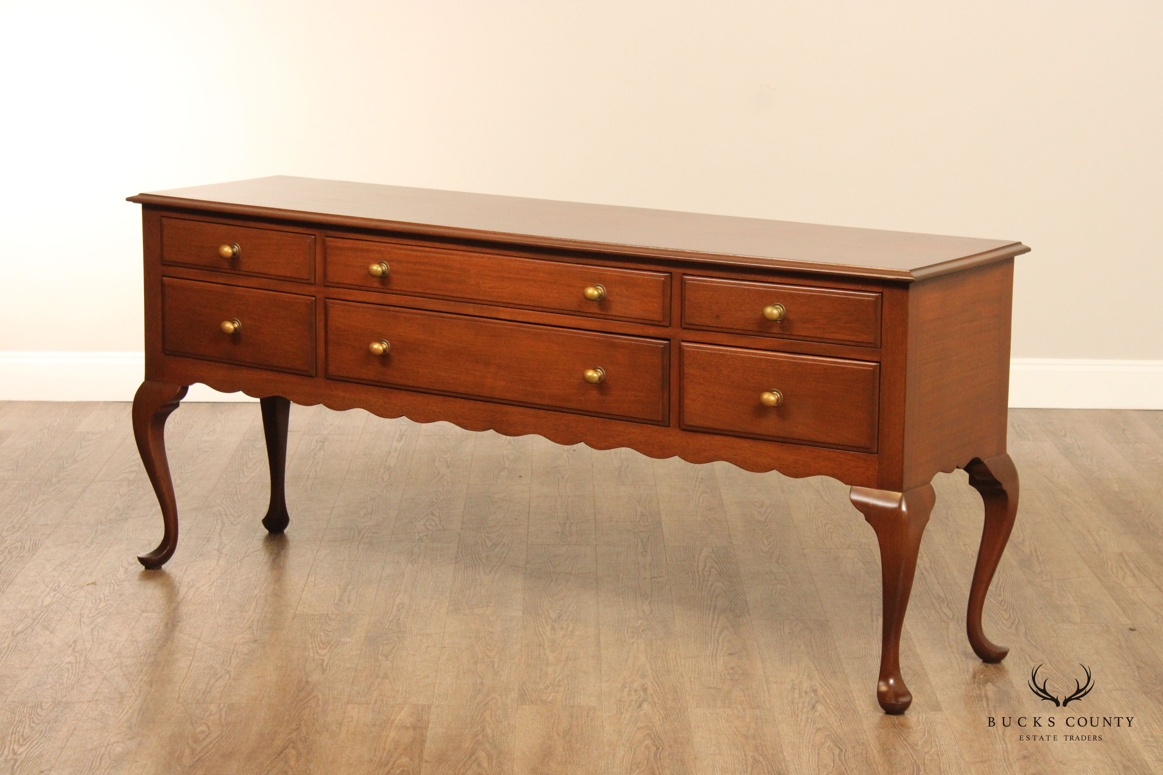 Alvin Rothenberger Bench Made Queen Anne Style Mahogany Sideboard