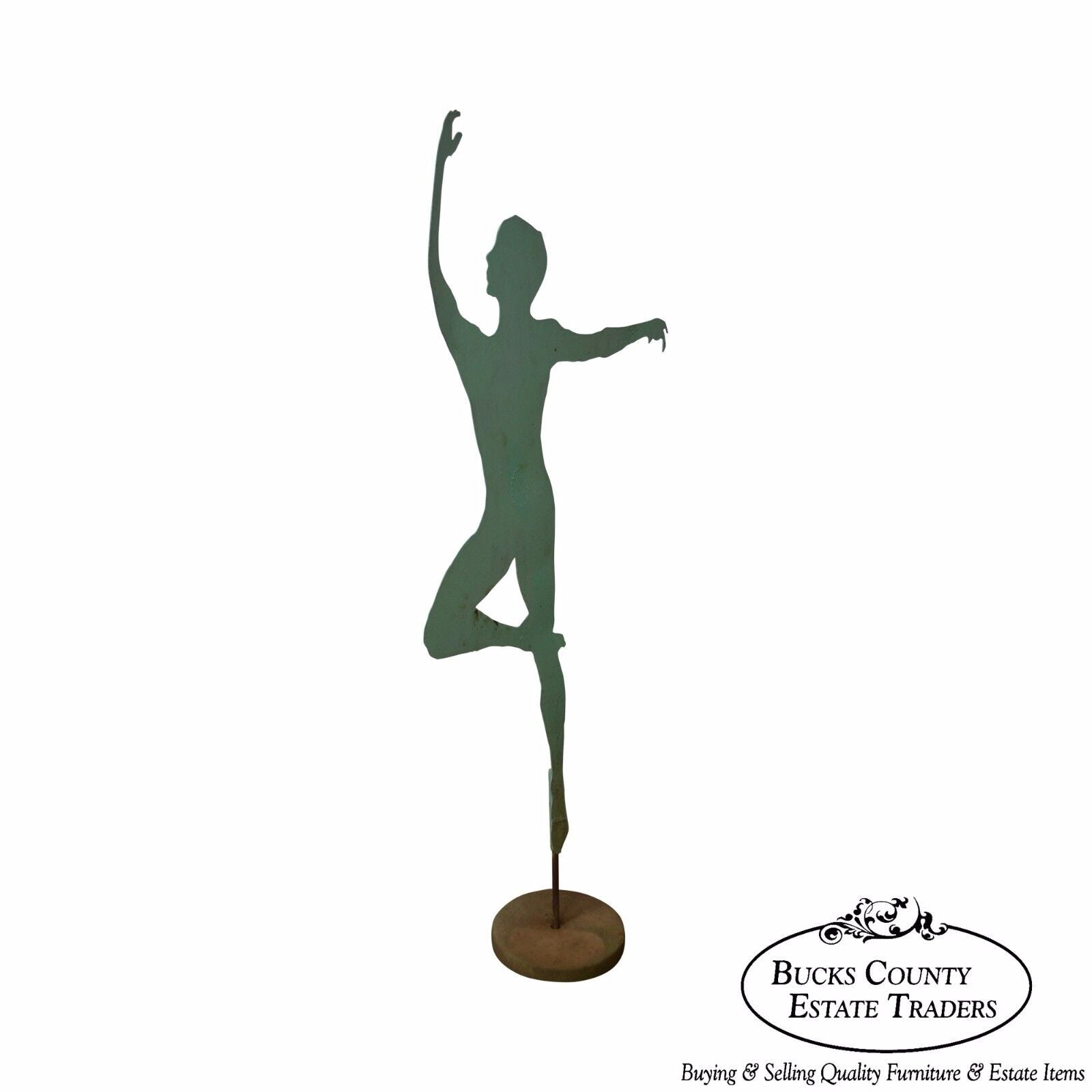 Mid Century Modern Large Dancing Ballerina Metal Garden Sculpture (C)