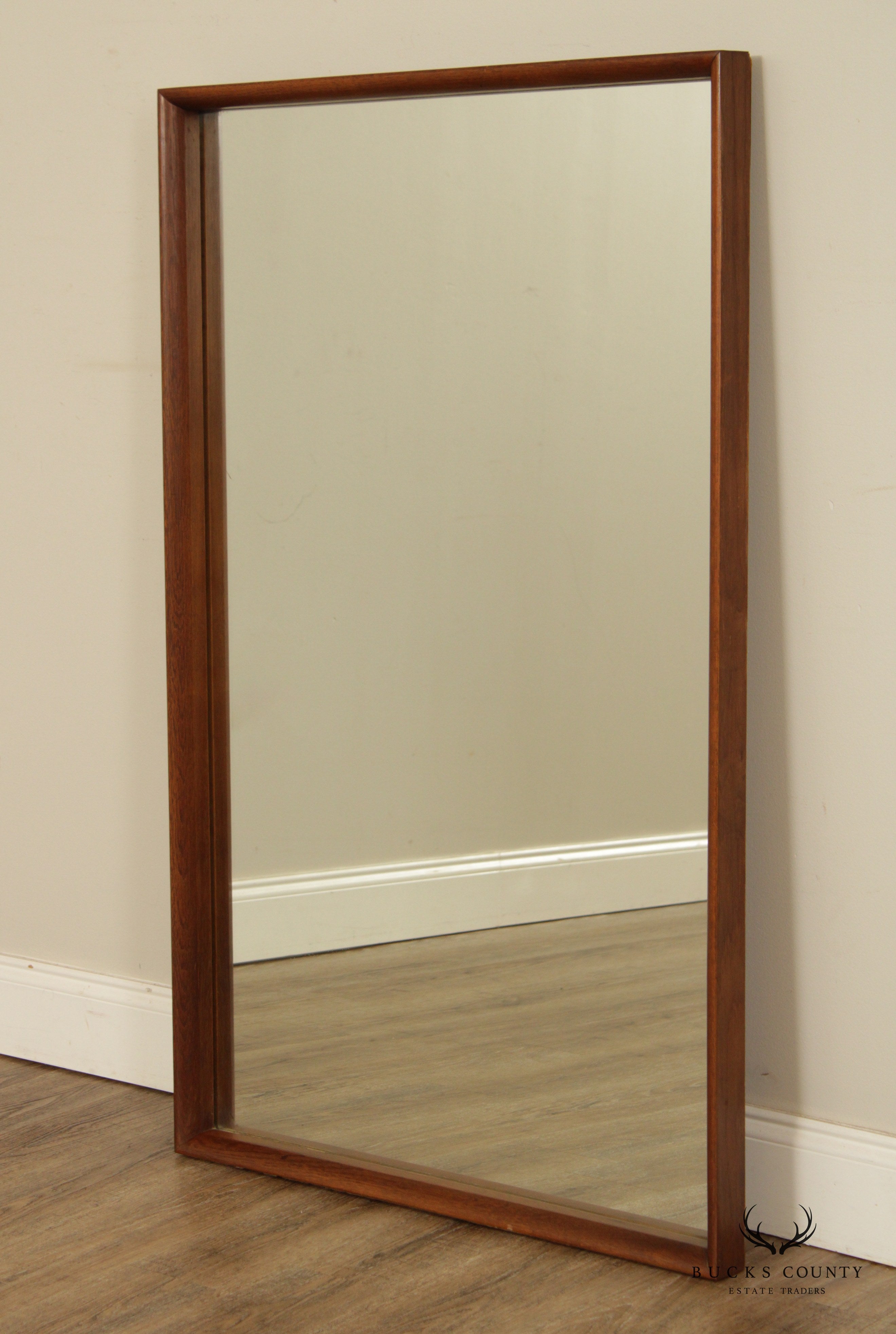 Vintage Walnut Rectangular Wall Mirror