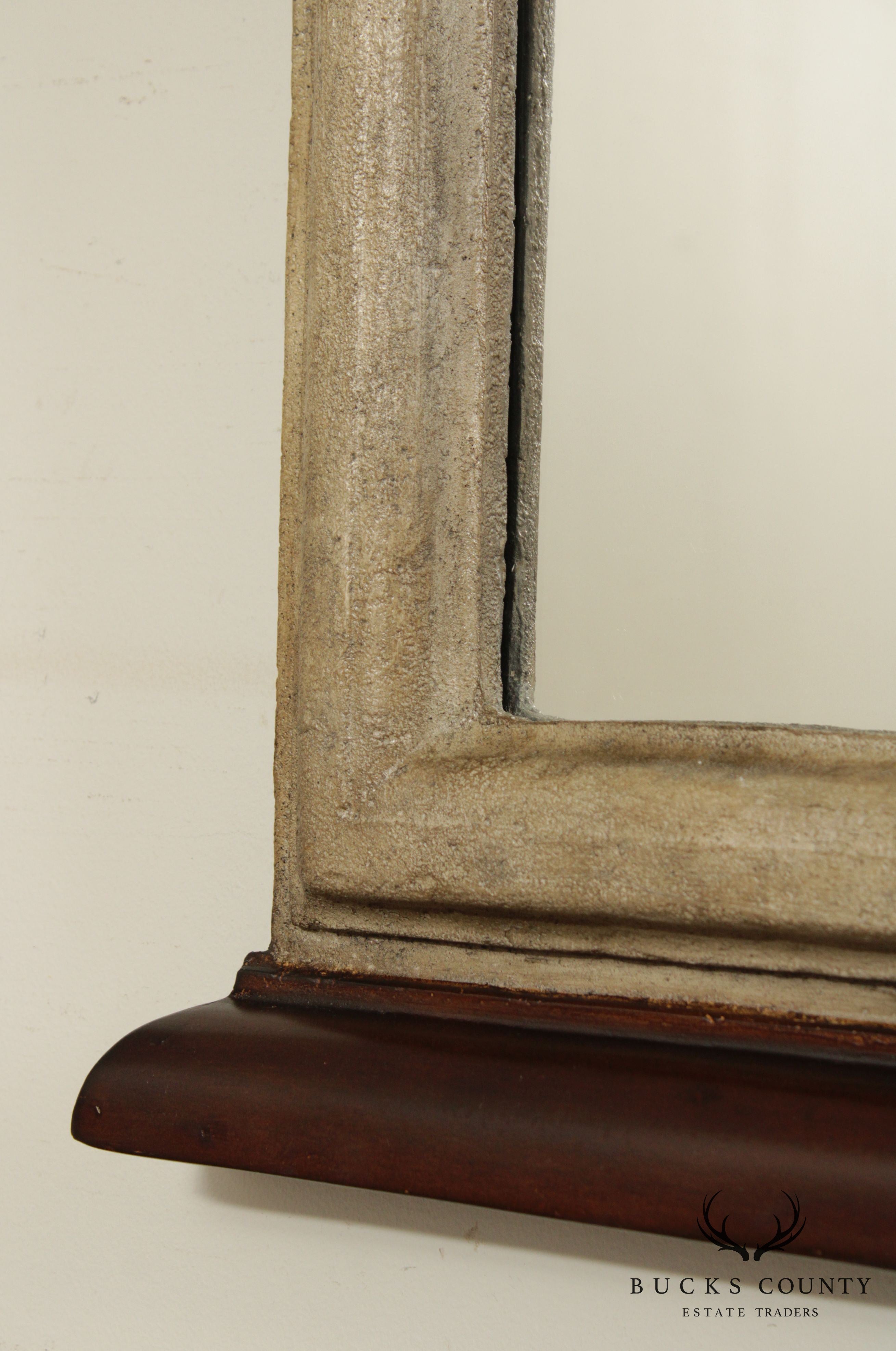 French Louis XV Style Faux Stone Wall Mirror (B)