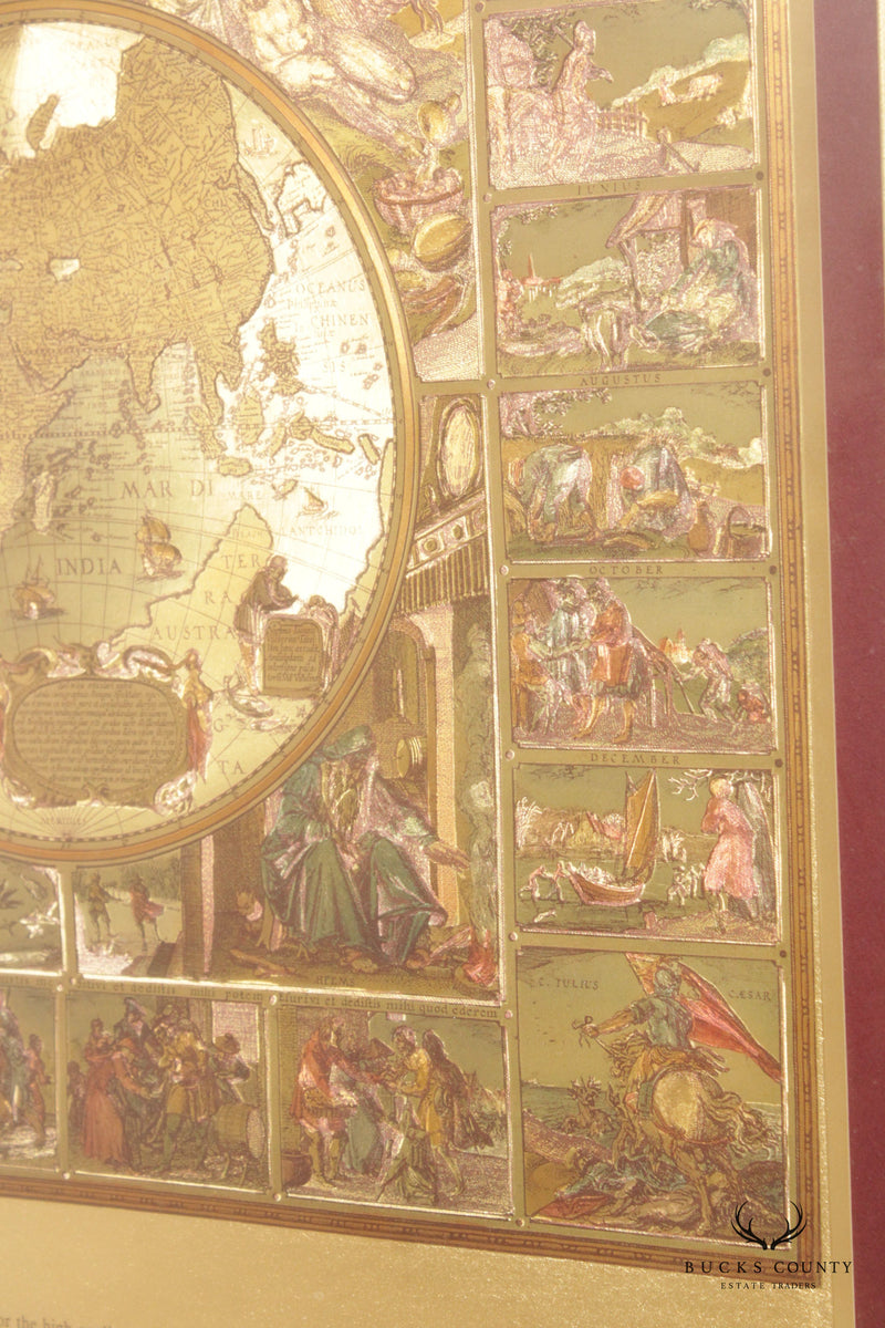 Bombay Company Double Hemisphere World Map, Framed