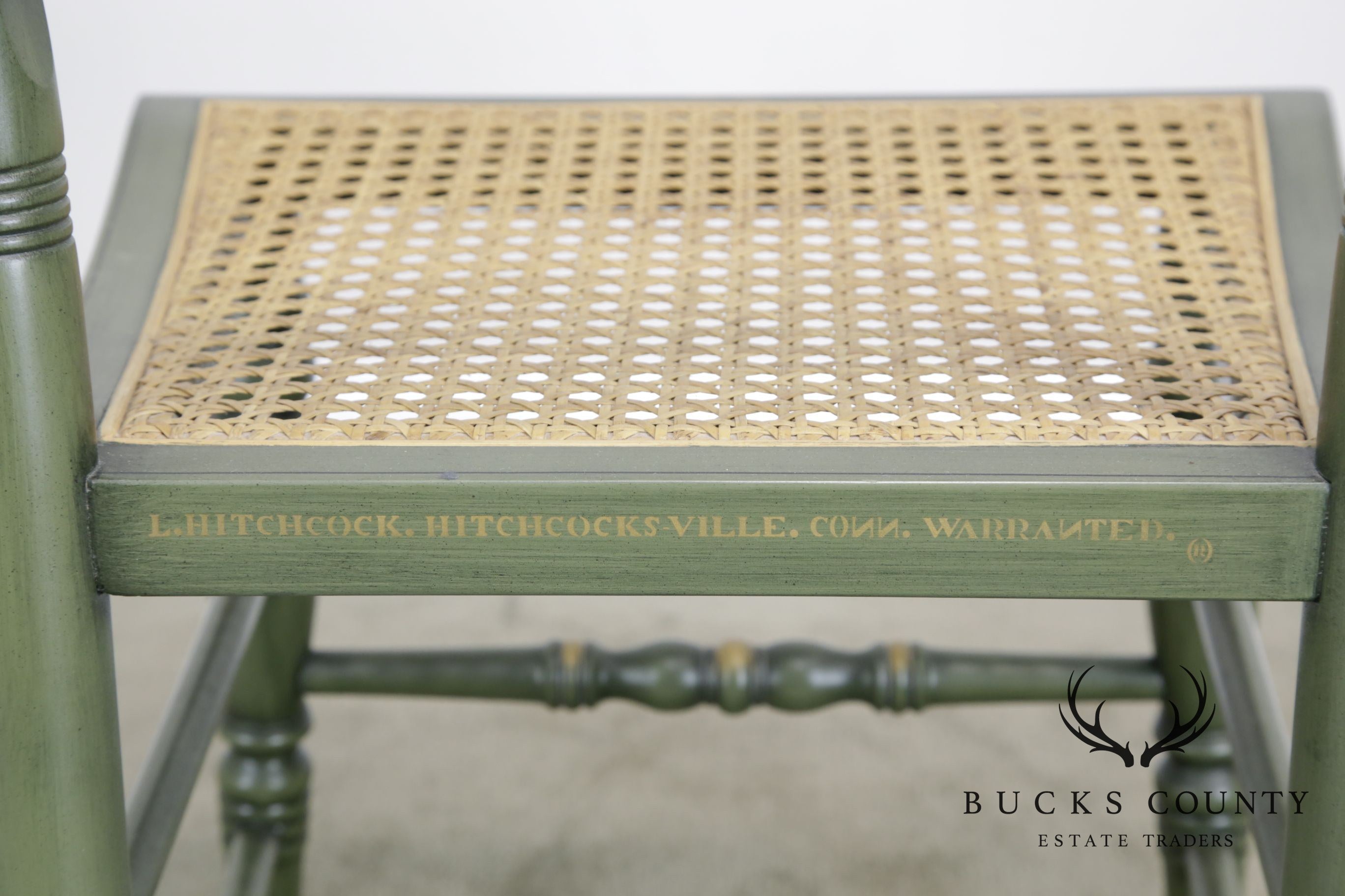 Hitchcock Green Painted "Andrew Jackson's Hermitage" Cane Seat Side Chair (B)