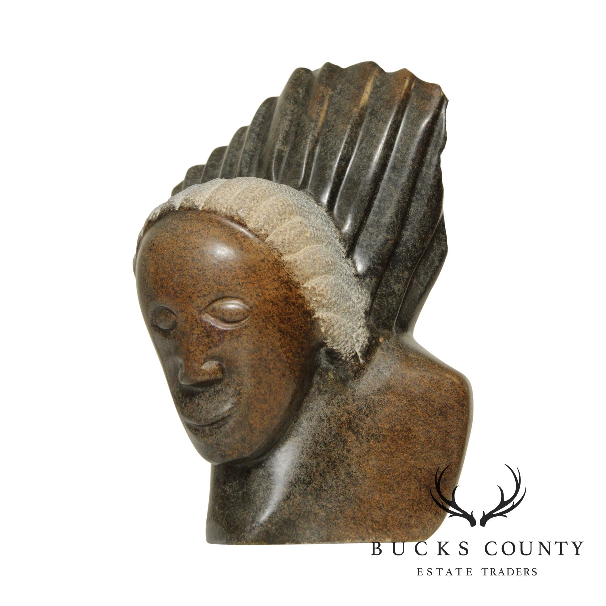 Locardia Ndandarika Modern Bust Shona Stone Sculpture