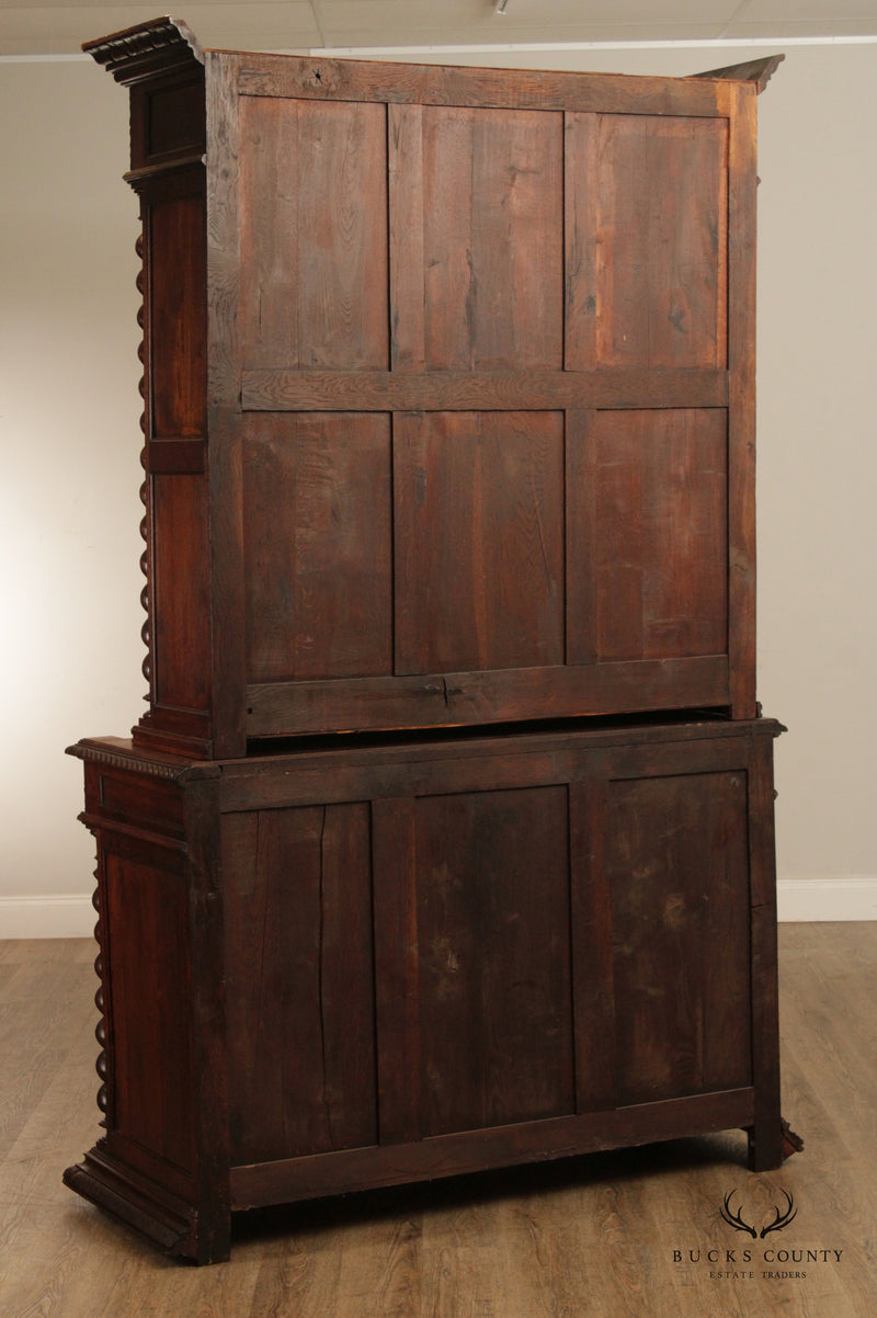 Antique 19th C. Renaissance Revival Carved Oak Bookcase