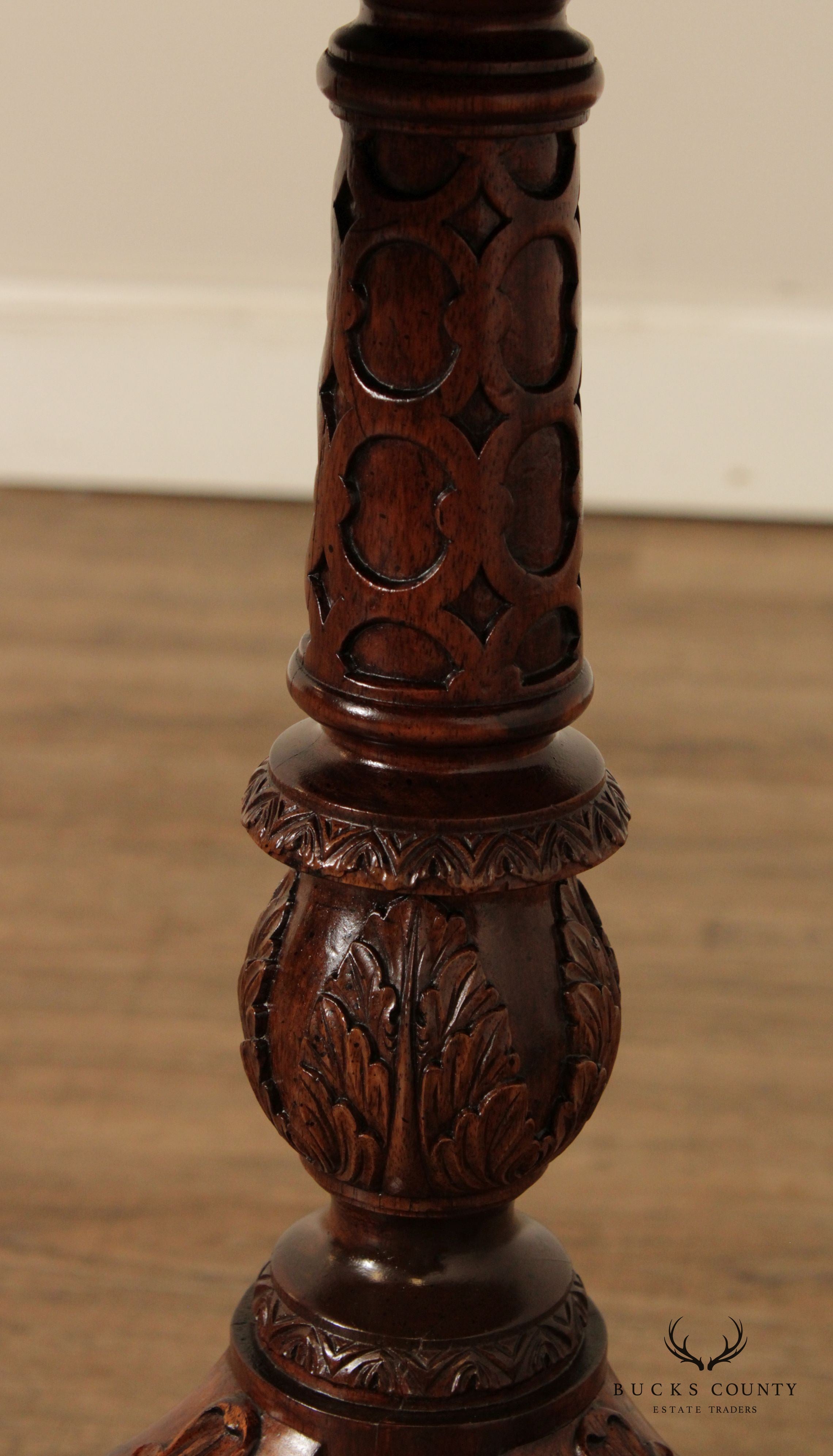 Rococo Style Octagonal Carved Mahogany Side Table