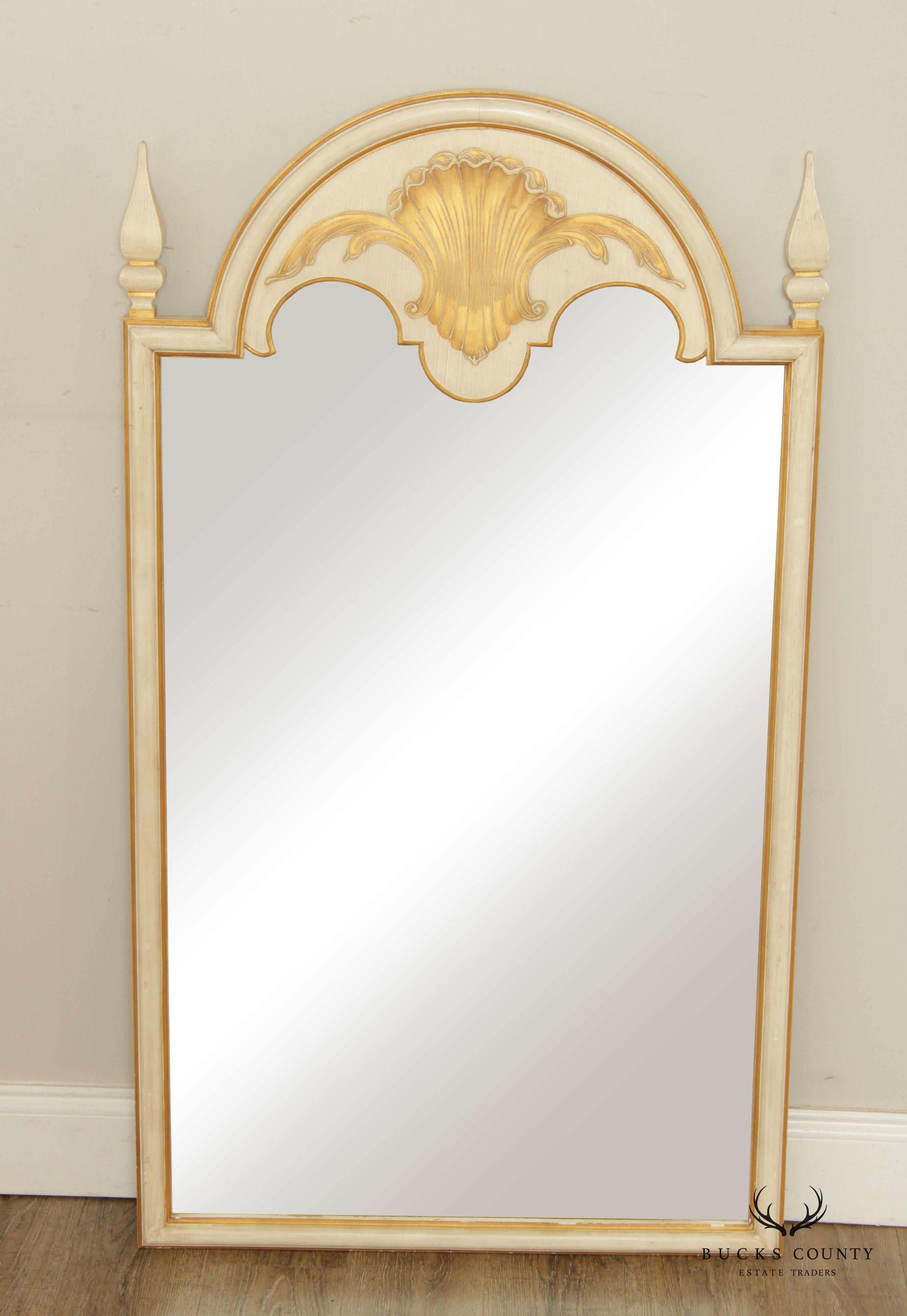 John Widdicomb Venetian Style Partial Gilt Painted Wall Mirror