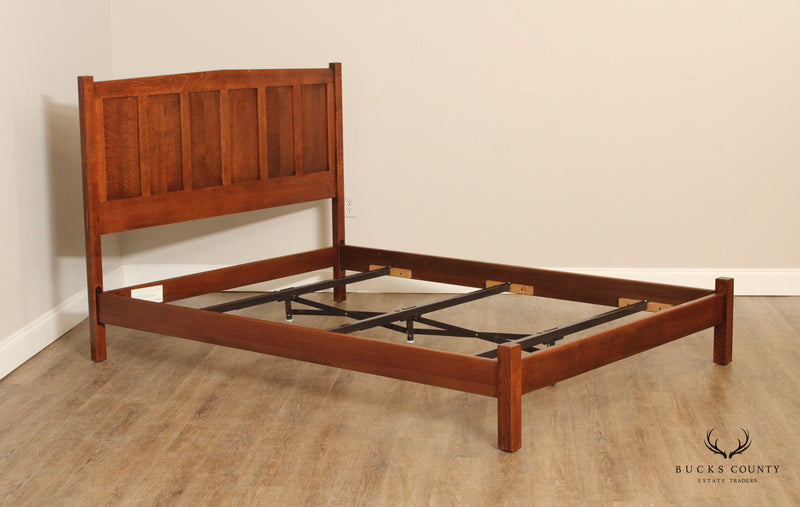Stickley Mission Solid Oak Queen Panel Bed