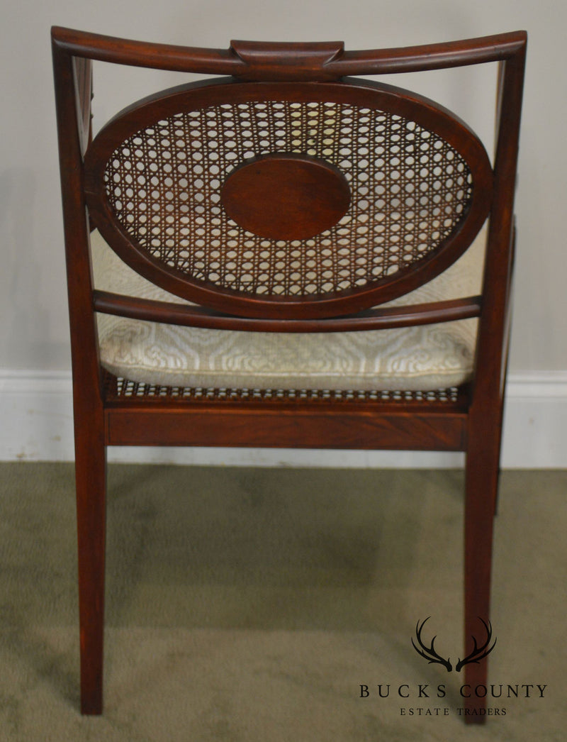 Adams Style 1930's Vintage Paint Decorated Caned Armchair