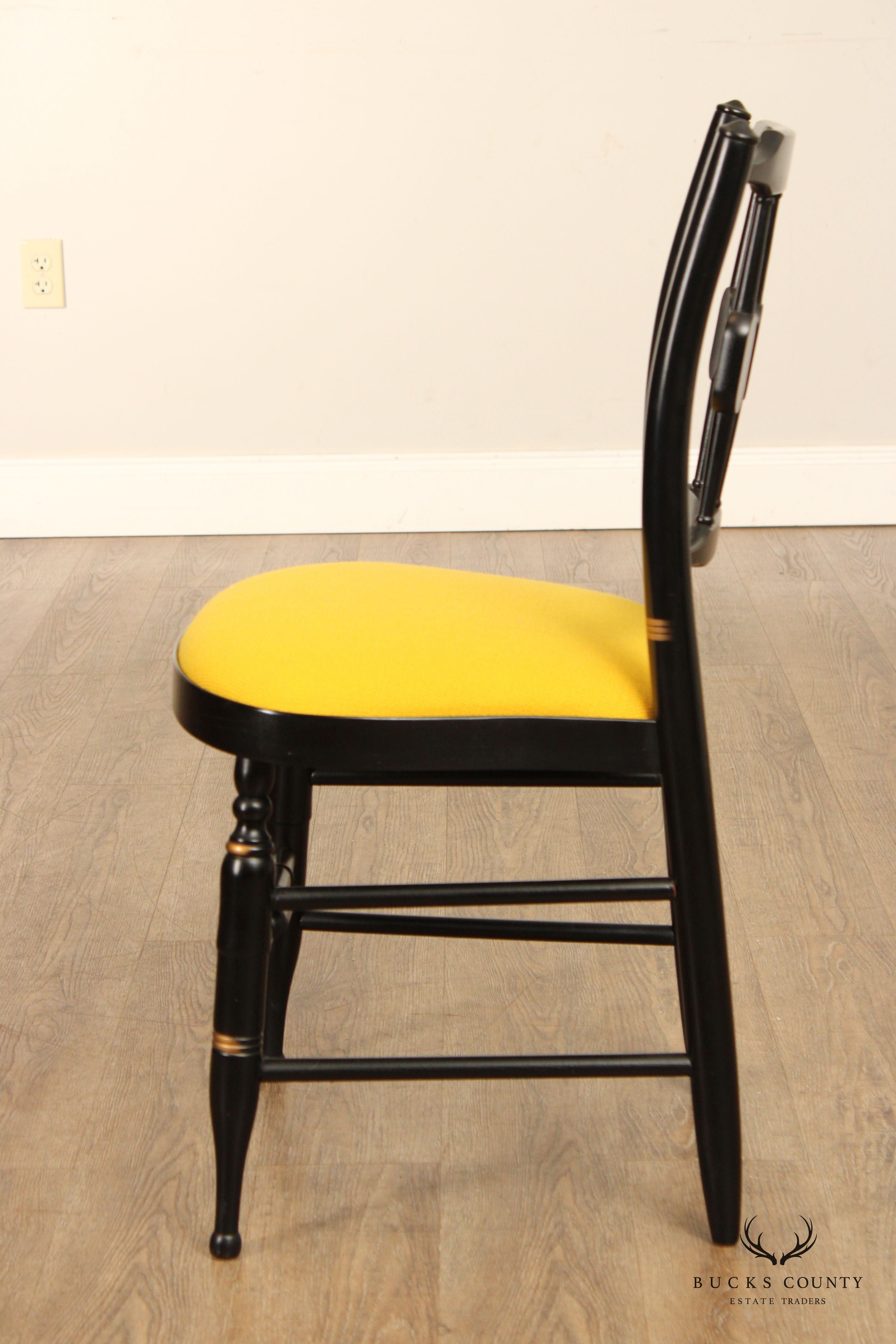 L. Hitchcock Black and Gold Stencil-Decorated Side Chair