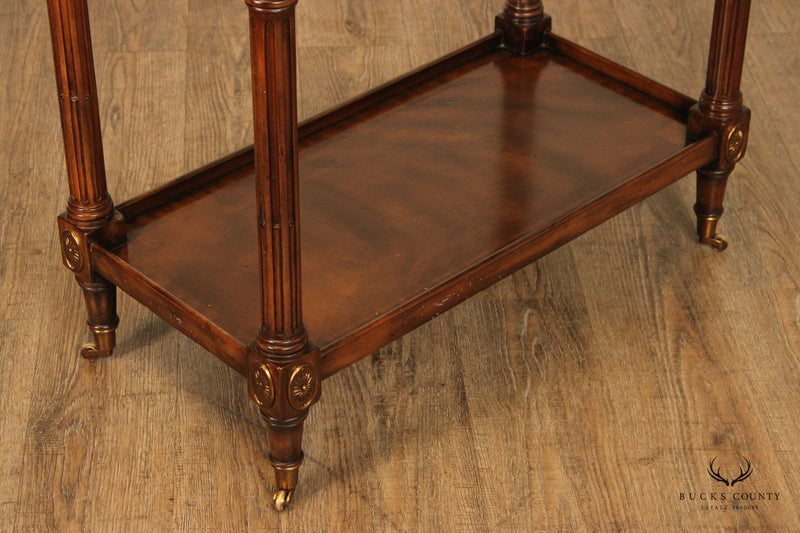 Maitland Smith Regency Style Mahogany Tray Top Bar Cart
