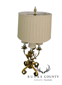 Italian Gilt Metal Candelabra Lamp