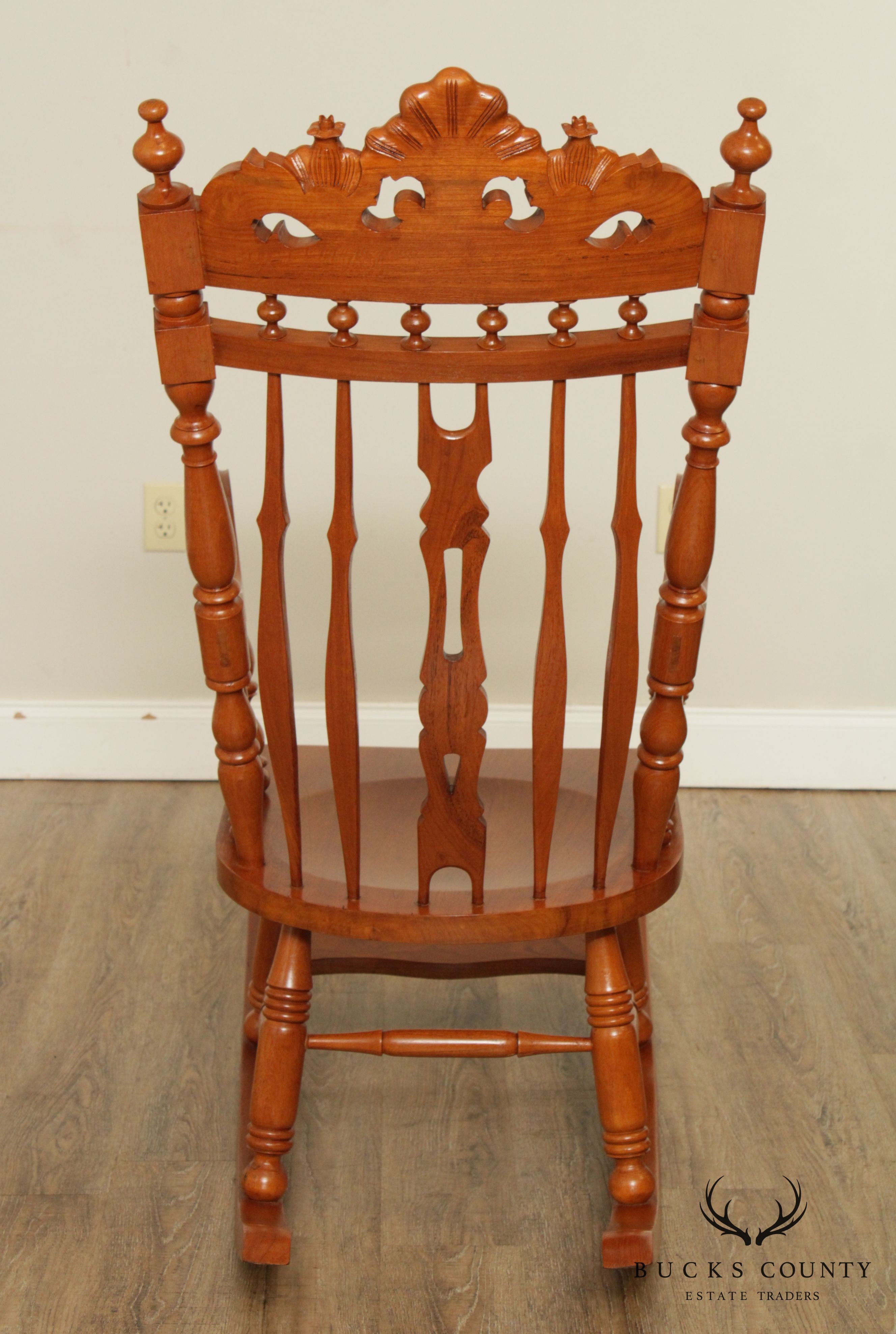 Custom Quality Renaissance Revival Style Carved Rocker