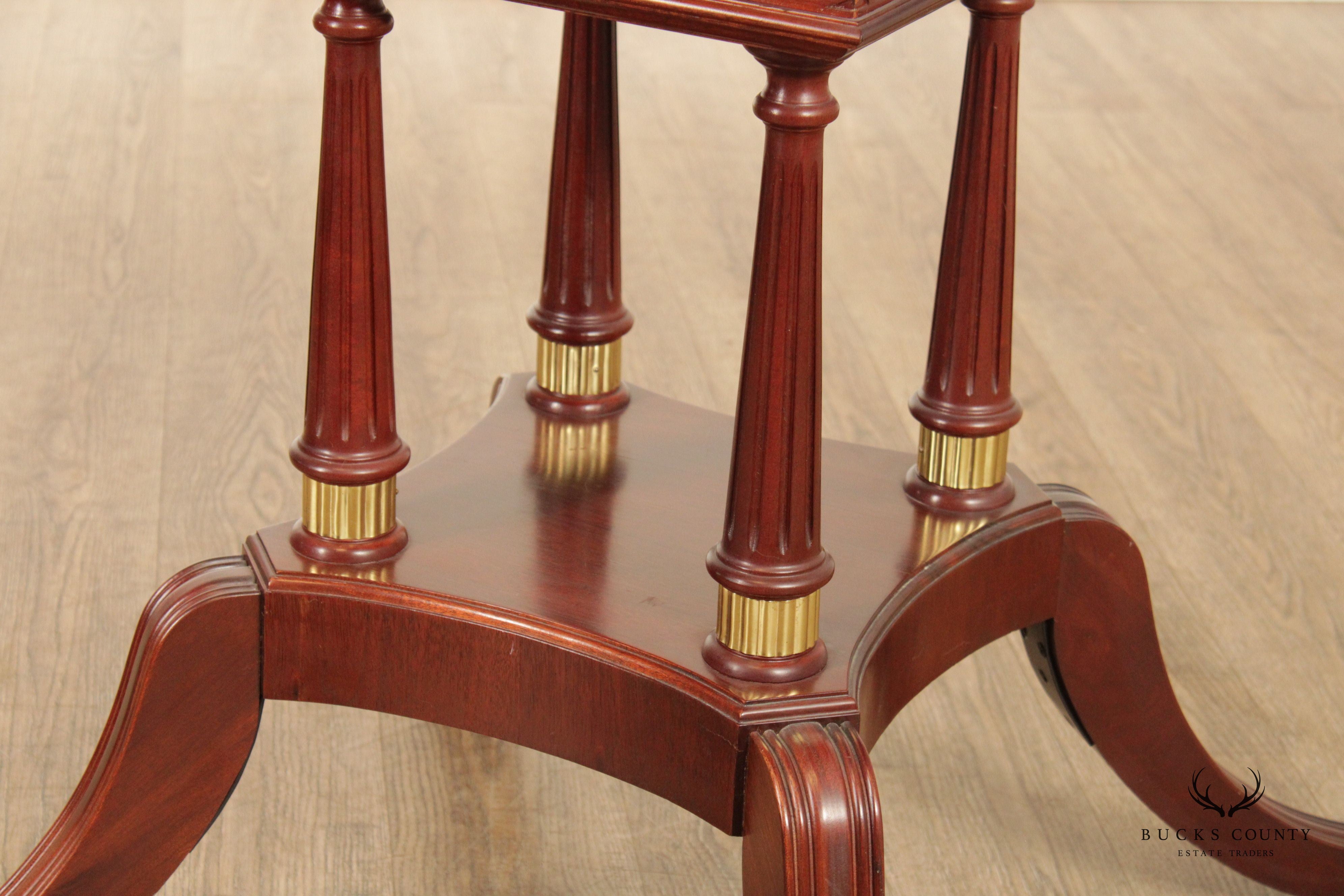 Craftique Regency Style Banded Mahogany Side Table