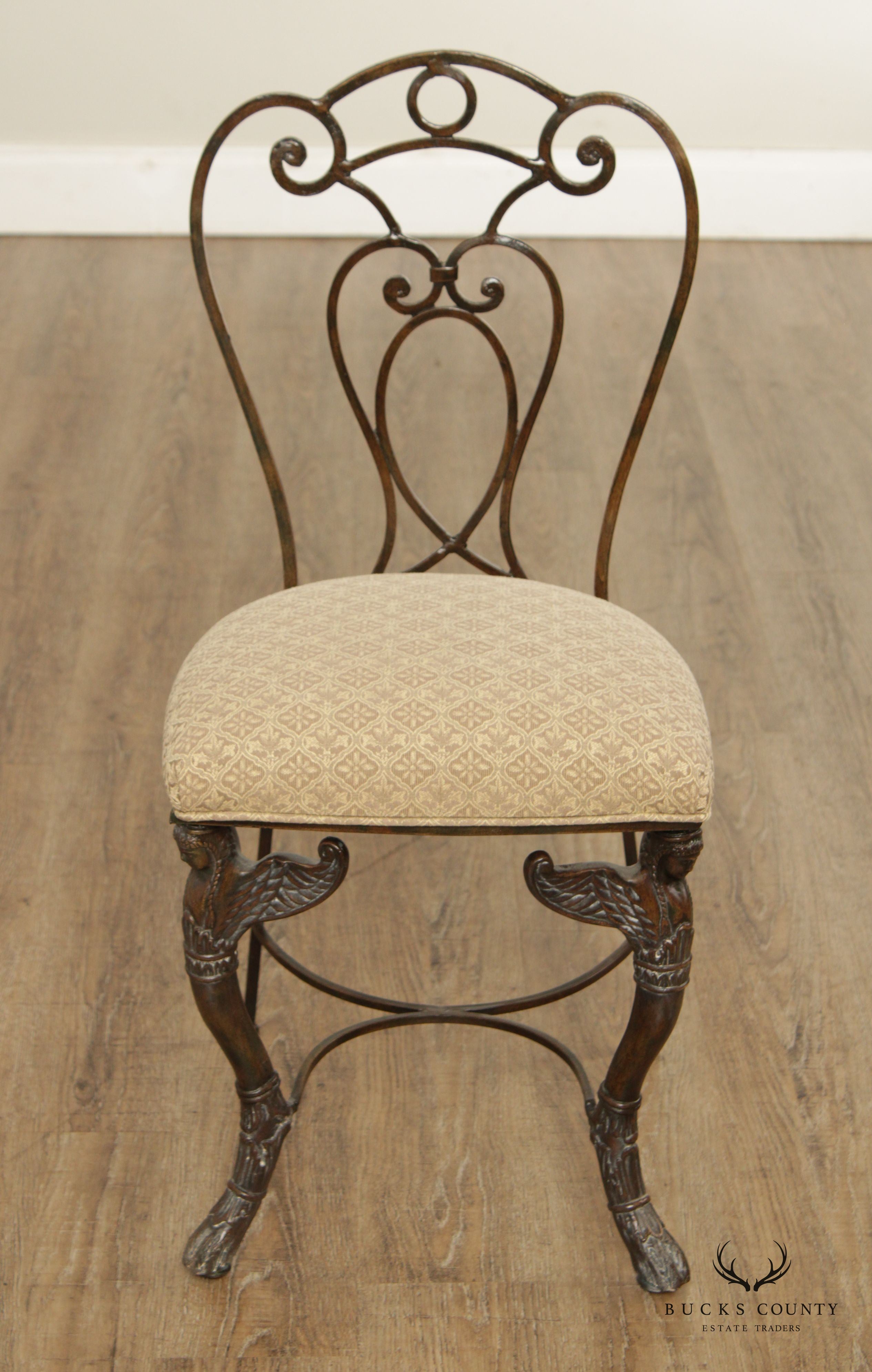 French Neoclassical Style Figural Carved Accent Chair