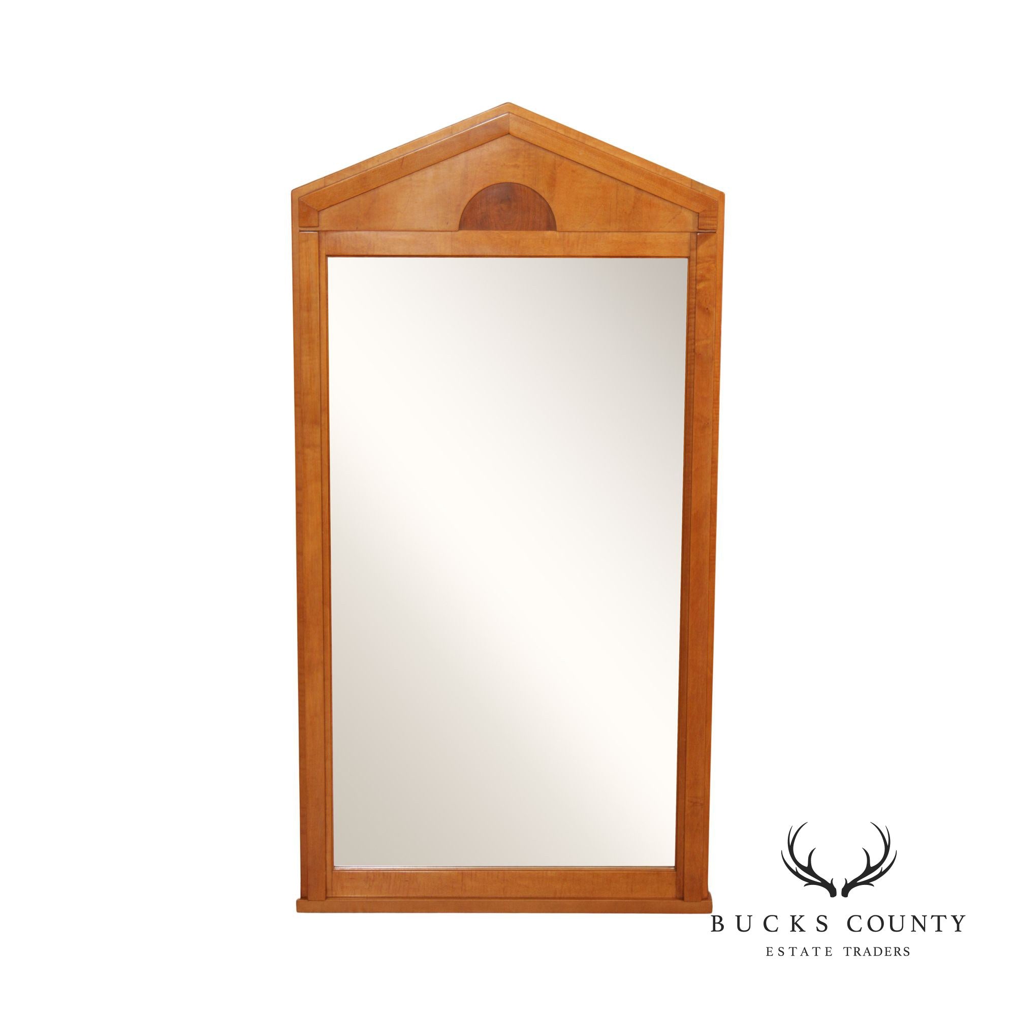 Hickory White Biedermeier Style Beveled Wall Mirror