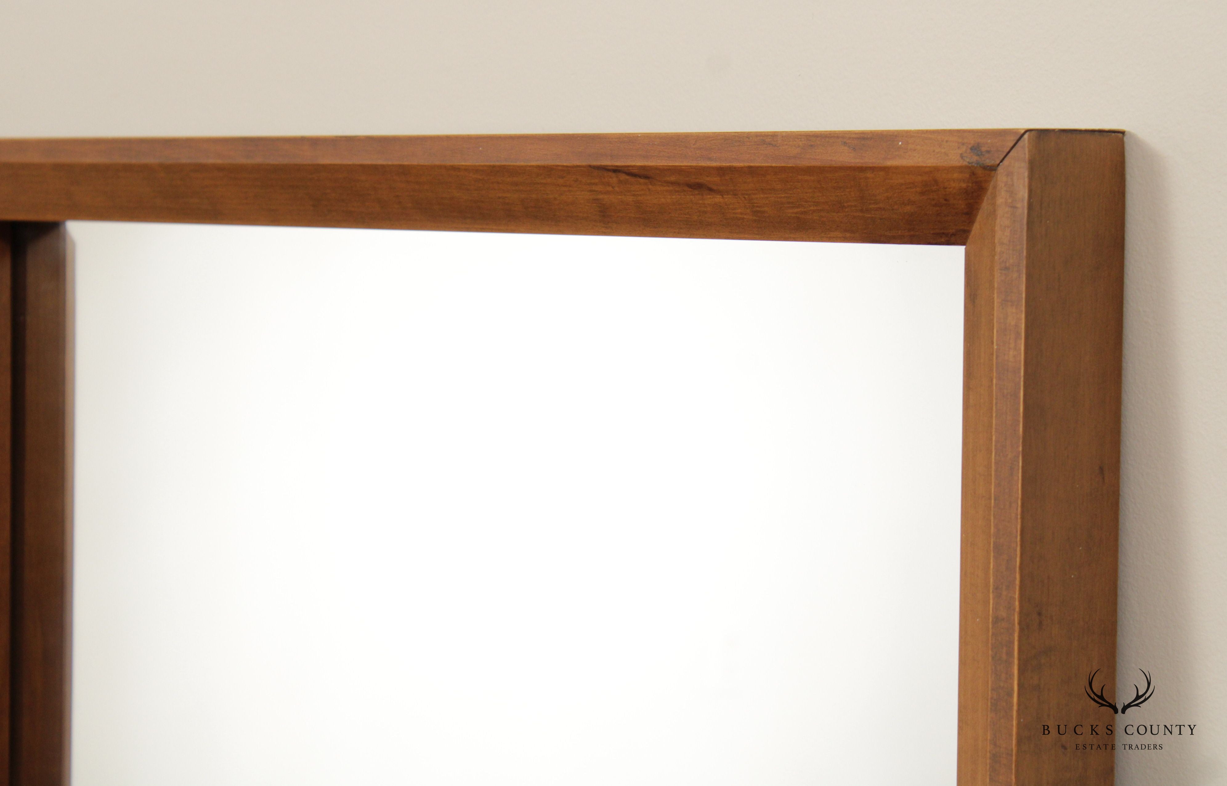 TOBAGO MID CENTURY MODERN SCULPTED WALNUT FRAME MIRROR