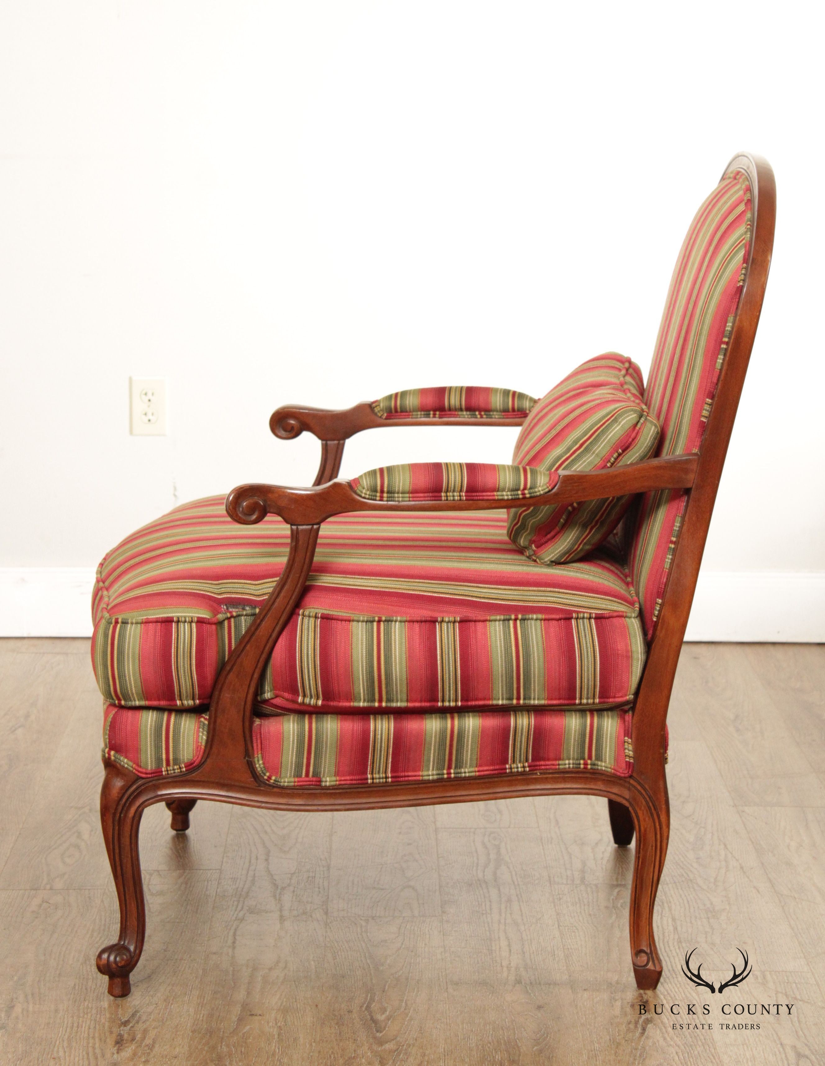 Ethan Allen French Provincial Style Custom Upholstered Armchair