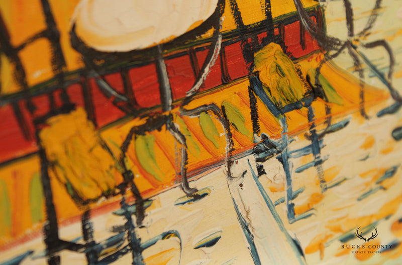Vintage Impressionist 'Café Terrace at Night' Painting, After Vincent van Gogh