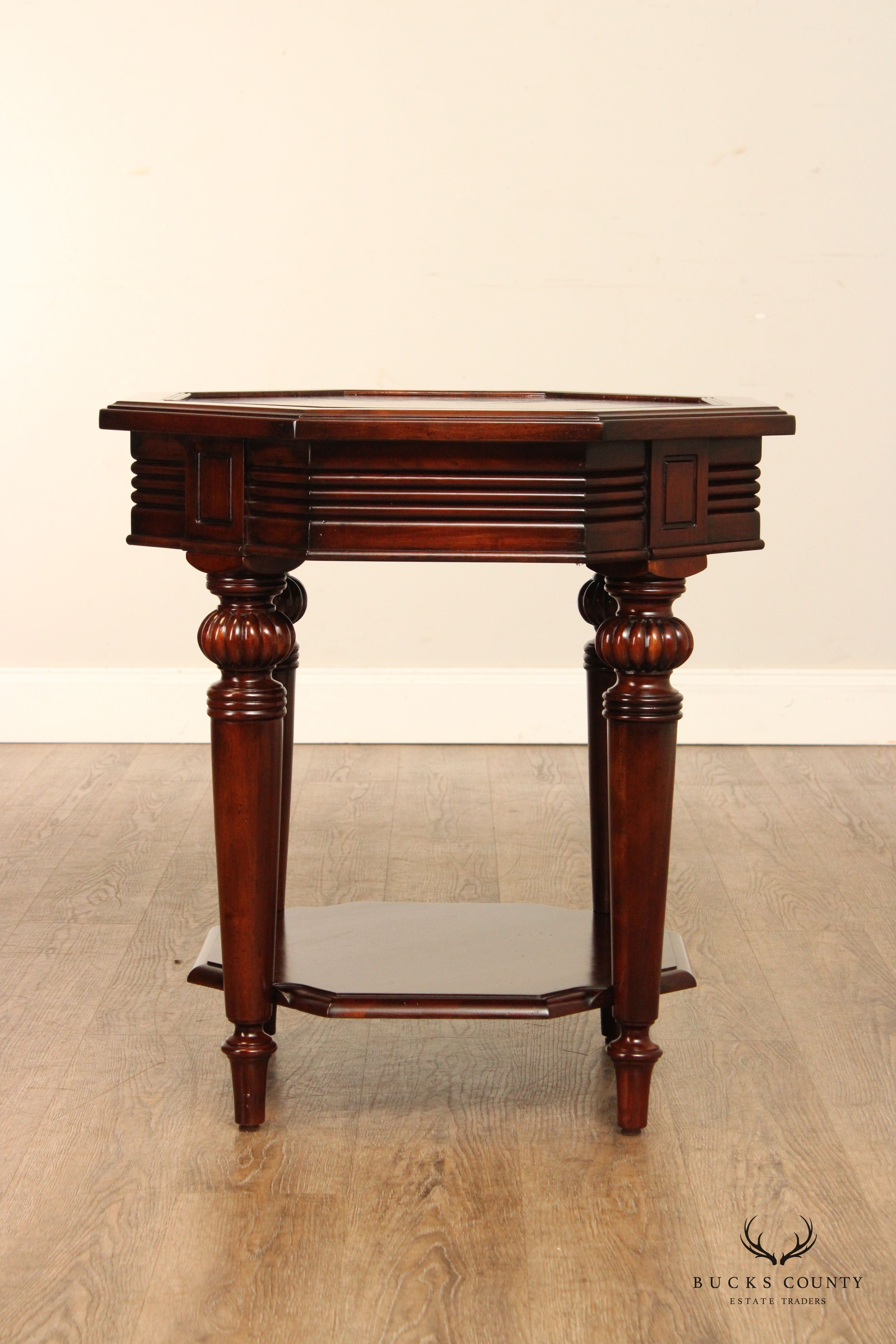 Regency Style Octagonal Two-Tier Mahogany Side Table