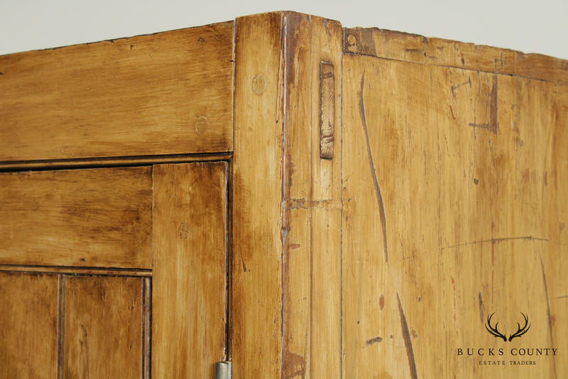 Antique 19th Century Primitive Painted 2 Door Cupboard