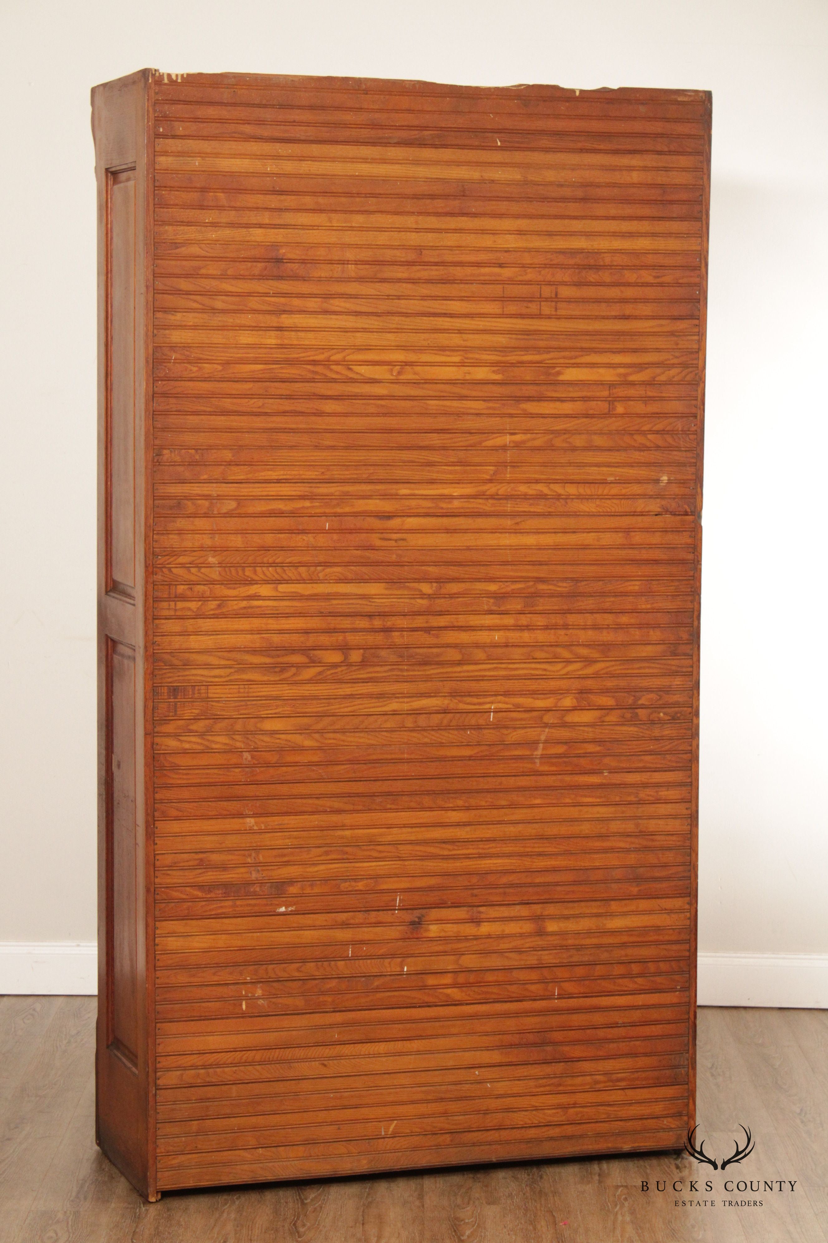 Globe Antique Oak Roll-Top Apothecary or Post Office File Cabinet