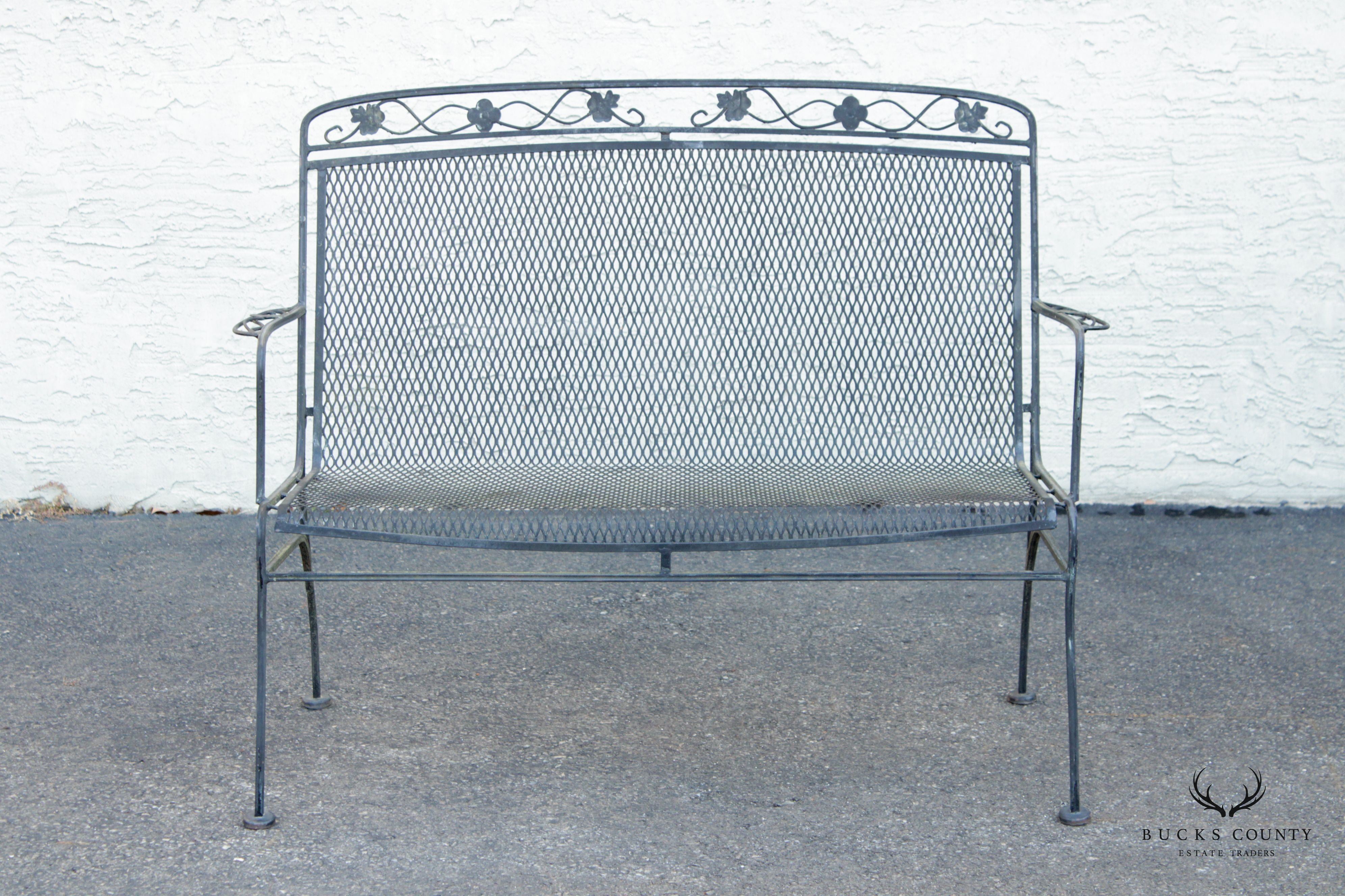 Woodard Vintage Wrought Iron Outdoor Garden Bench